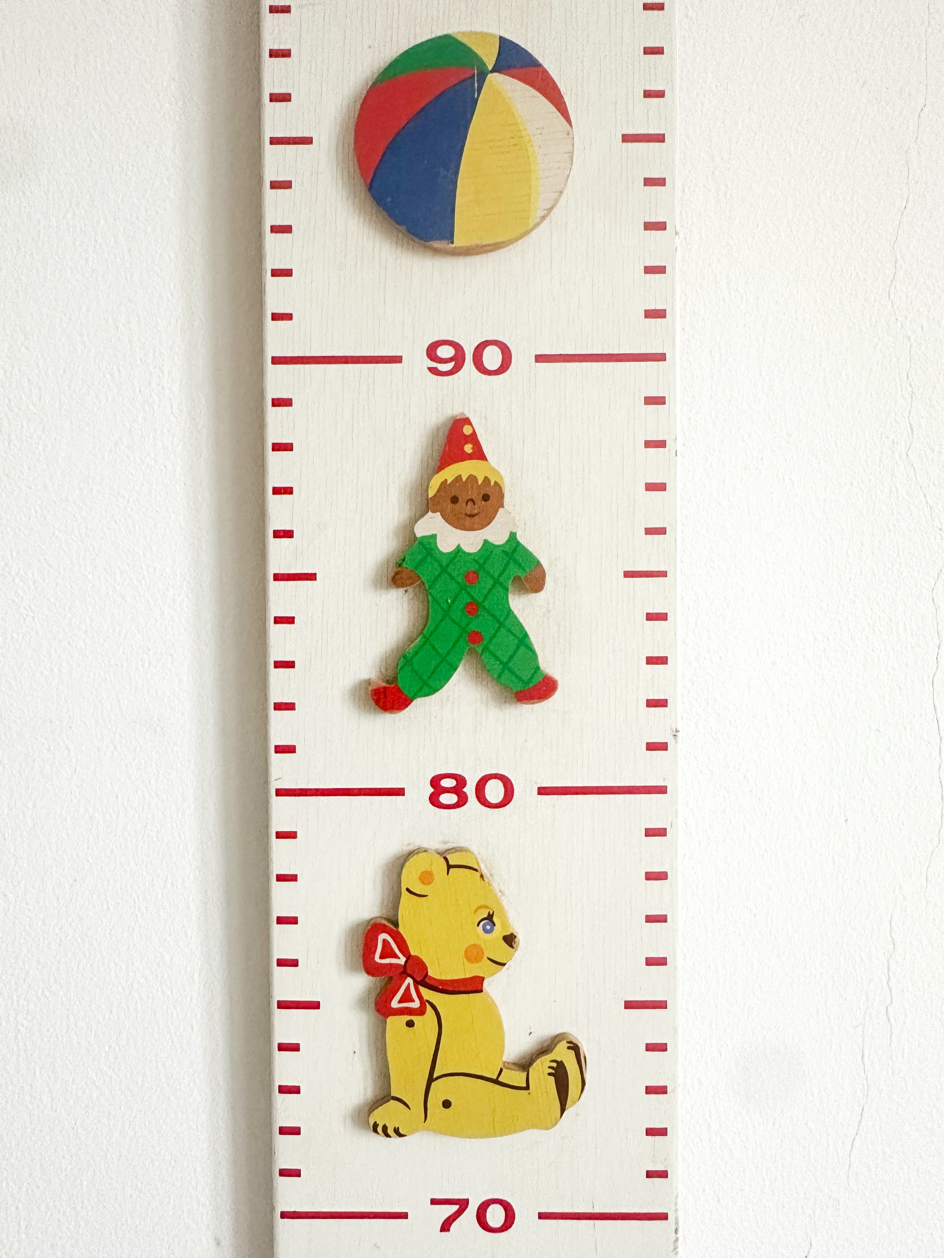 Vintage 1980s German wooden measuring stick or height chart, by Mertens Kunst - Moppet