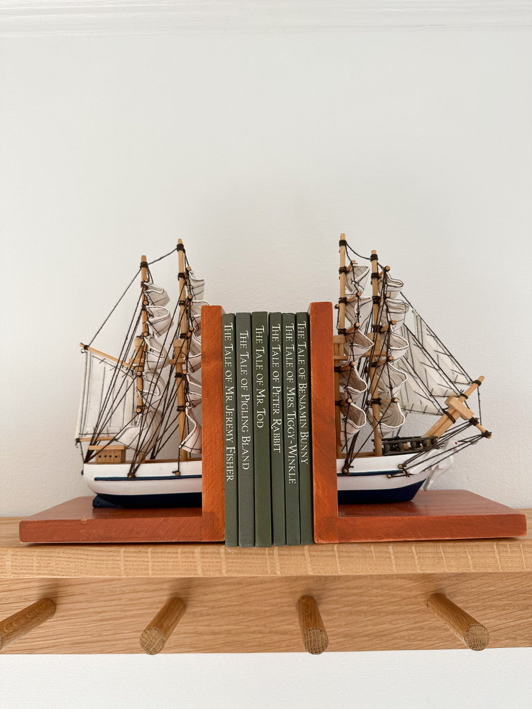 Pair of vintage model ship bookends - Moppet