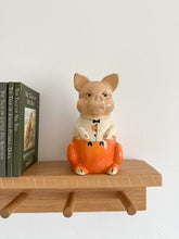 Load image into Gallery viewer, Vintage 1920s ceramic collectable ‘Mr Pig’ piggy bank or money box, by Ellgreave, small with orange trousers - Moppet
