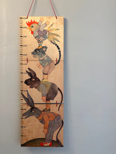 Load image into Gallery viewer, Vintage &#39;Musicians of Bremen&#39; animal themed wooden height chart / growth chart / measuring stick, by Italian toy brand Sevi 1831 - Moppet
