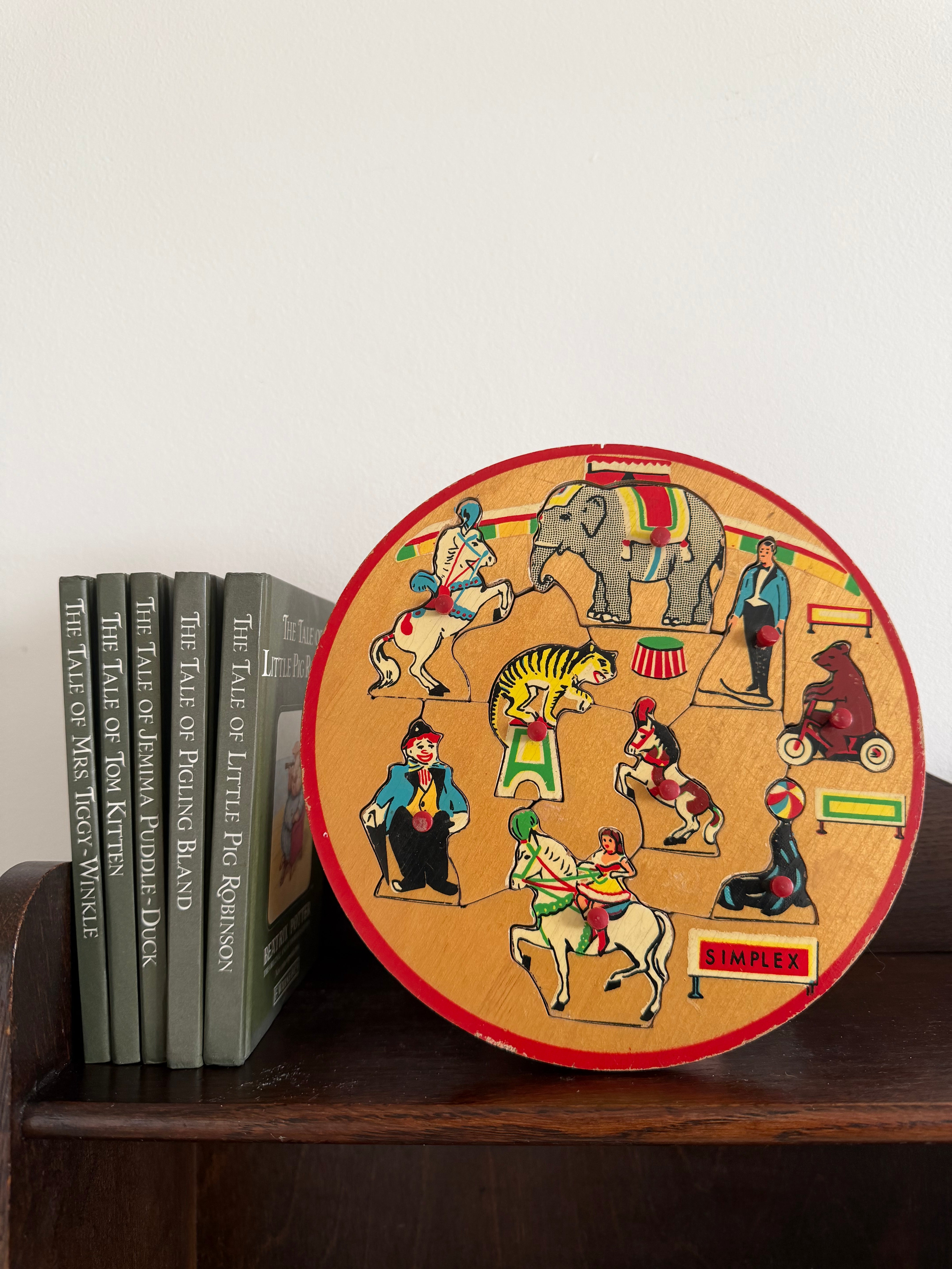 Vintage 1960s Dutch Simplex wooden Circus jigsaw puzzle