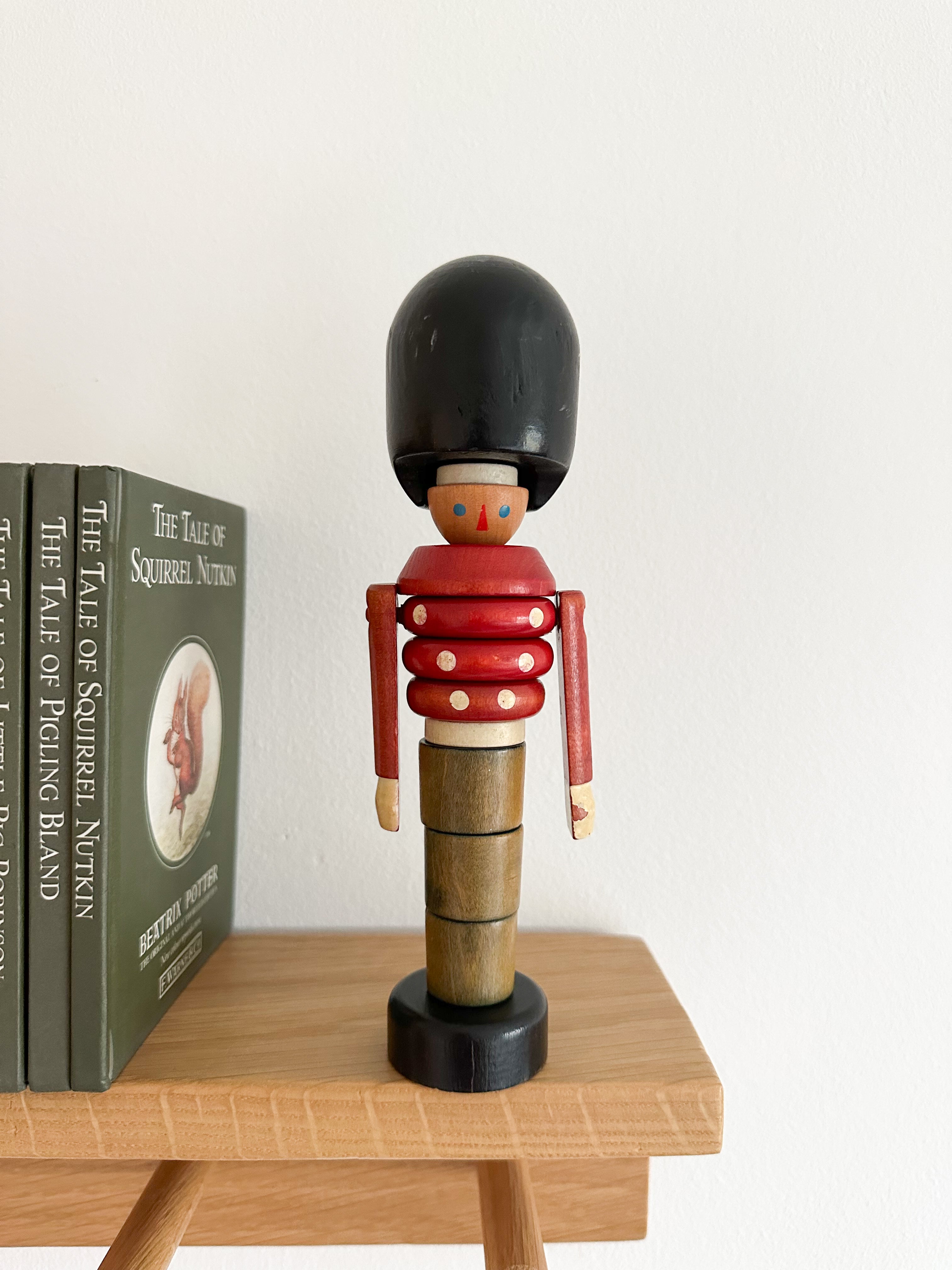 Vintage 1970s Czech wooden stacking Queen’s guard toy soldier - Moppet