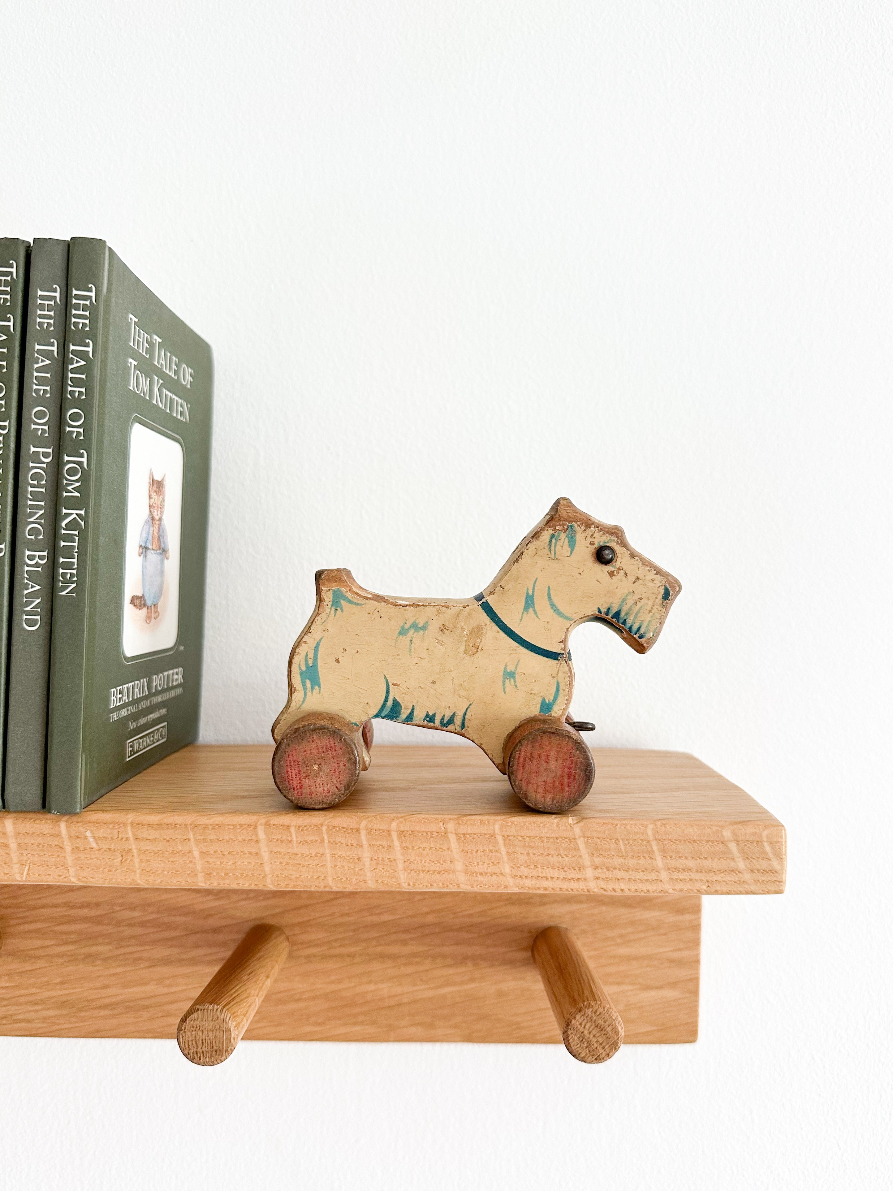 Vintage Austrian 1930s rare wooden pull-along Terrier dog - Moppet