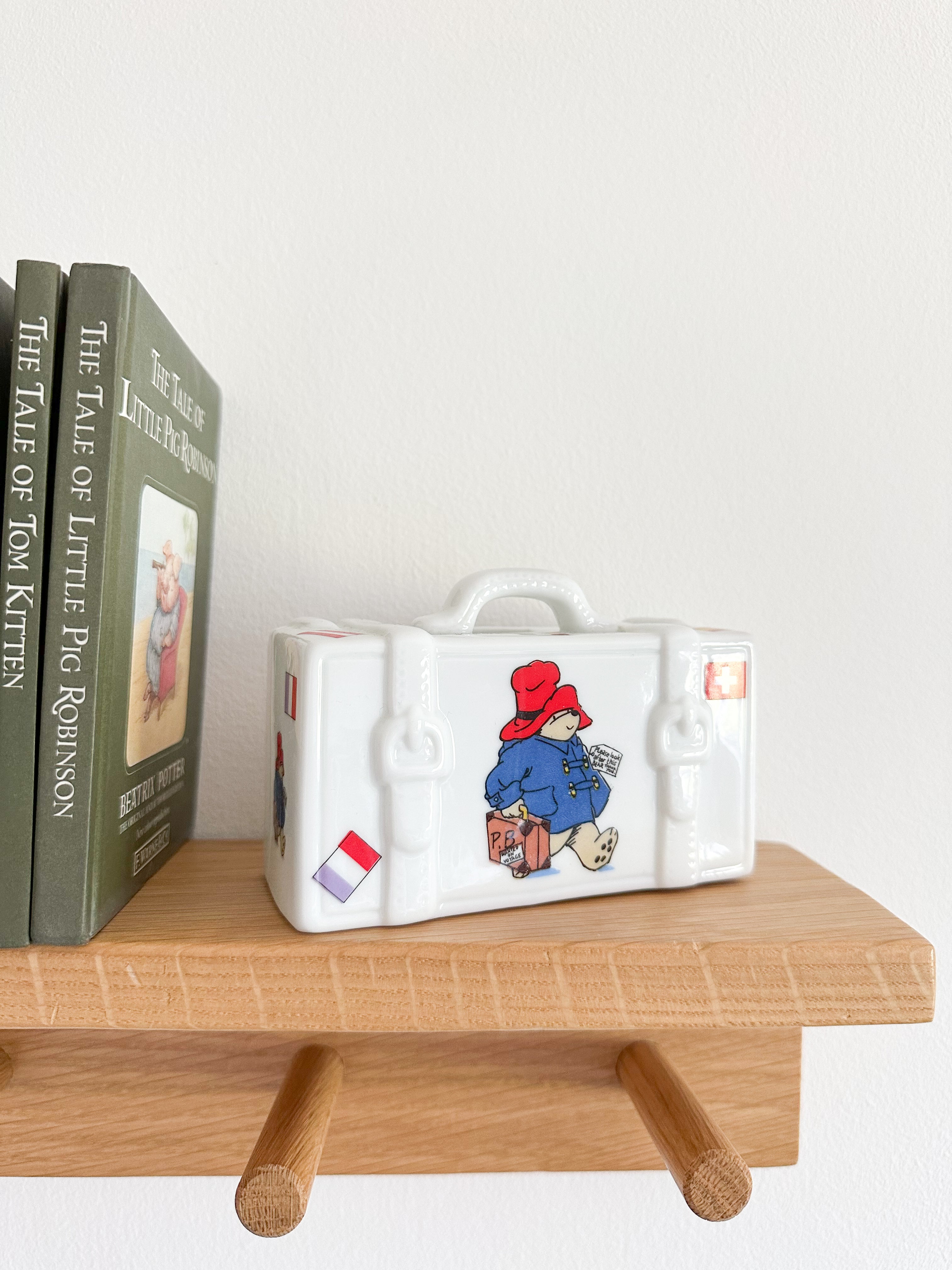 Vintage porcelain Paddington Bear suitcase money box / piggy bank, ceramic - Moppet