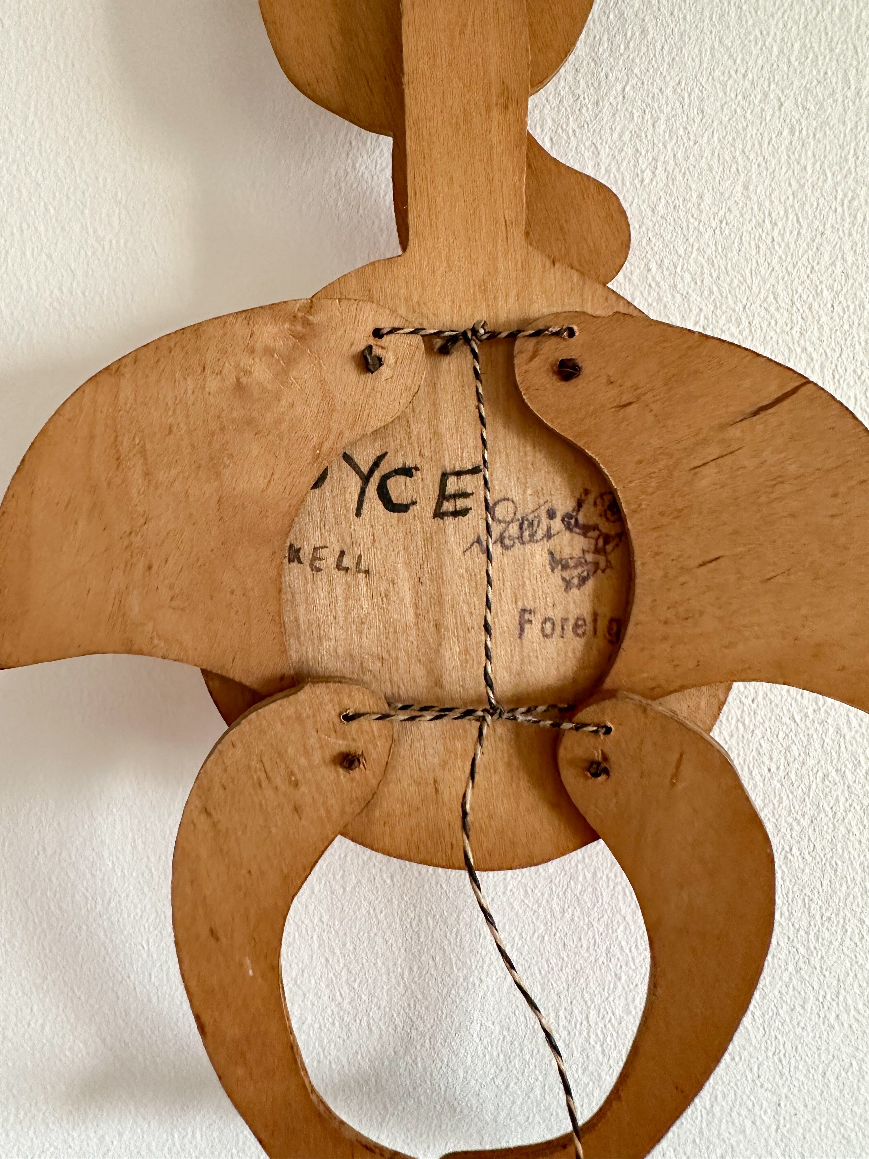 Vintage wooden duck Hampelmann jumping jack puppet - Moppet