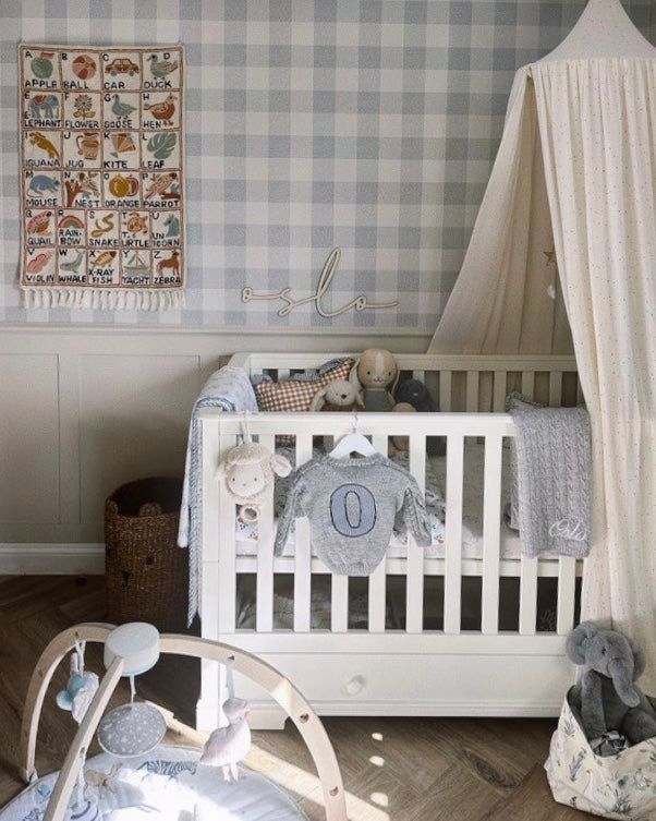 Handmade alphabet ABC crewel wall hanging tapestry |  Aru (portrait) - Moppet