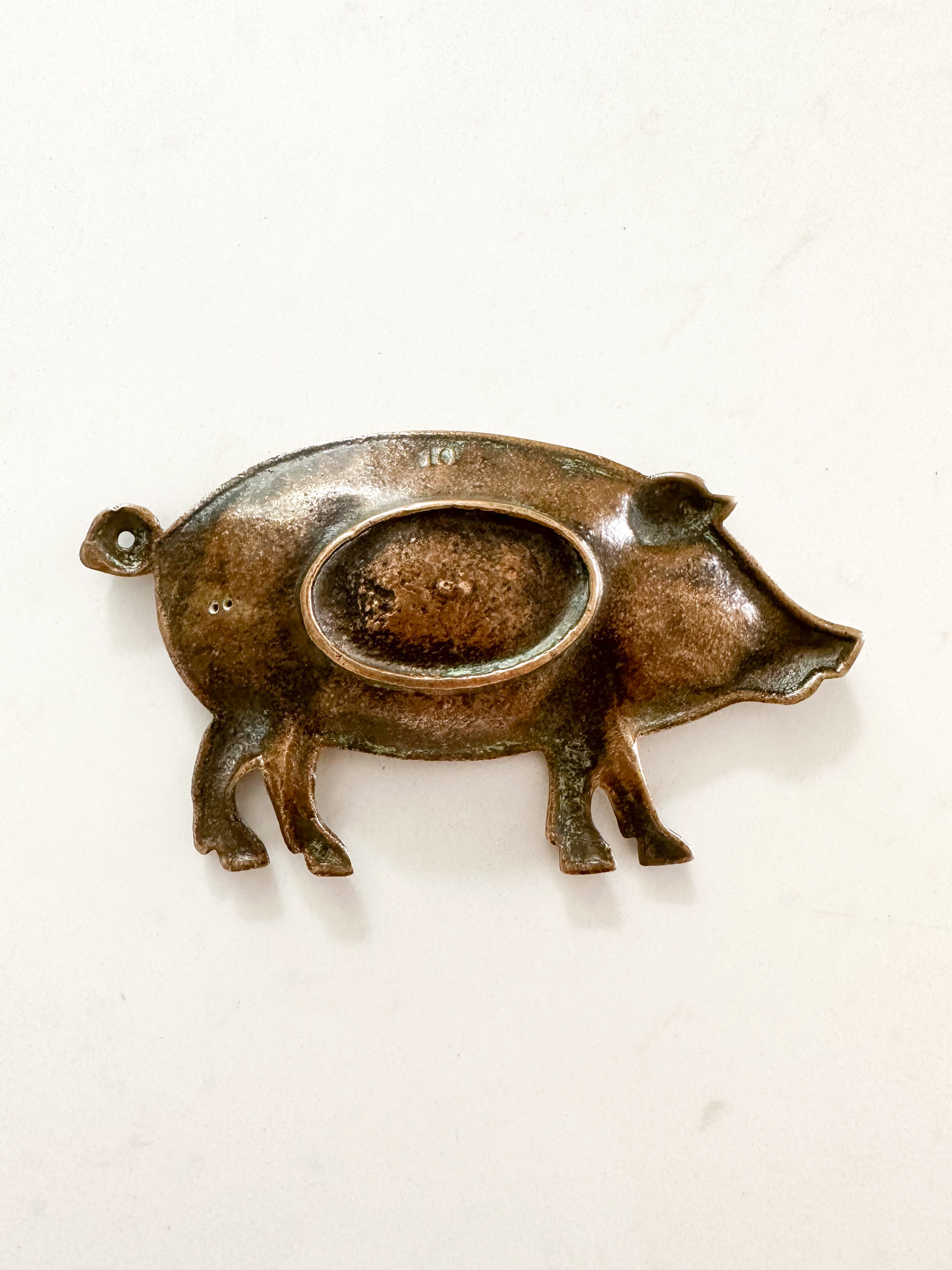 Vintage brass pig trinket/jewellery dish - Moppet