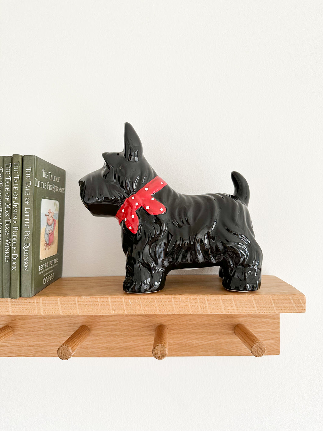 Vintage ceramic black Scottie dog piggy bank or money box - Moppet