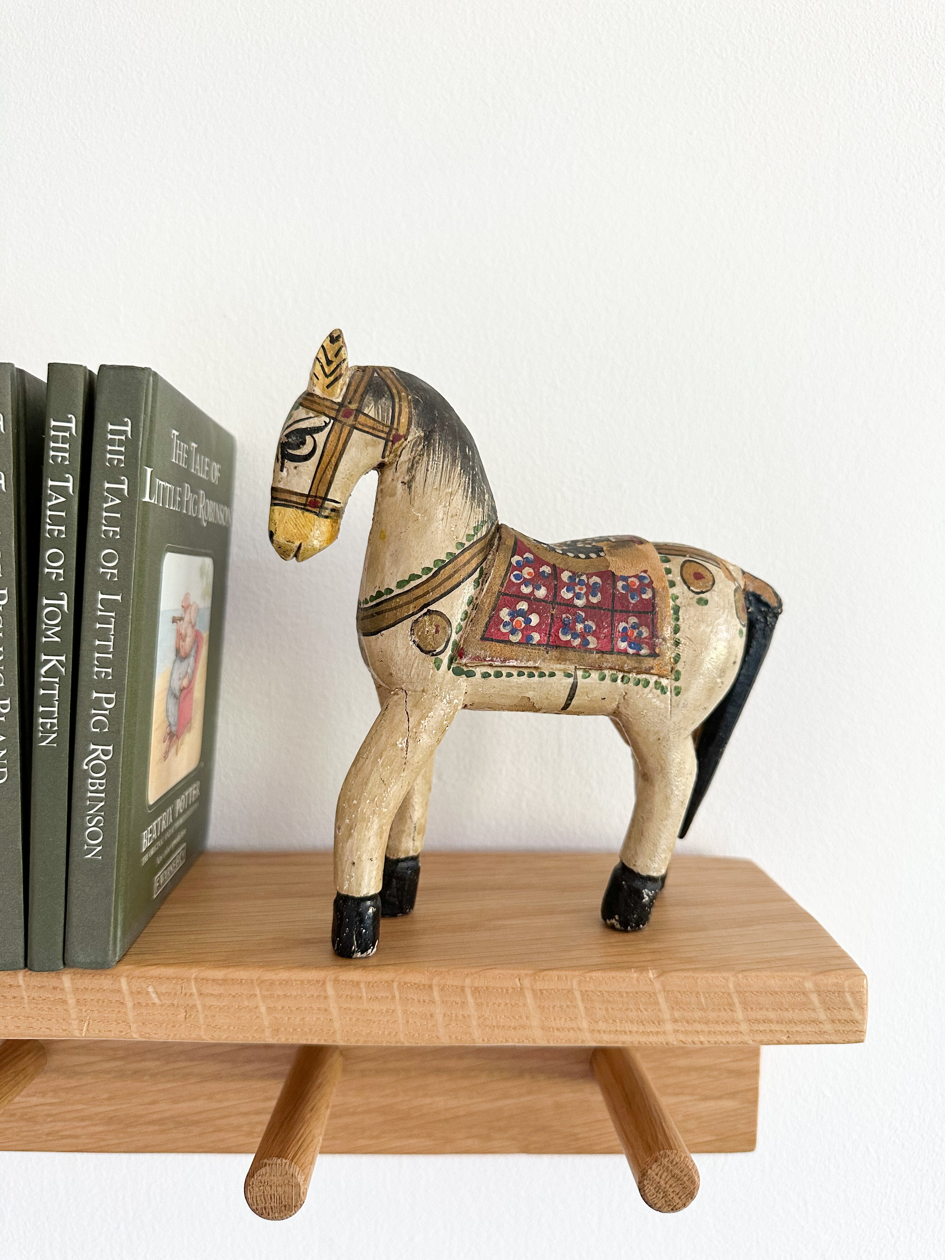 Vintage wooden folk art hand-painted horse - Moppet