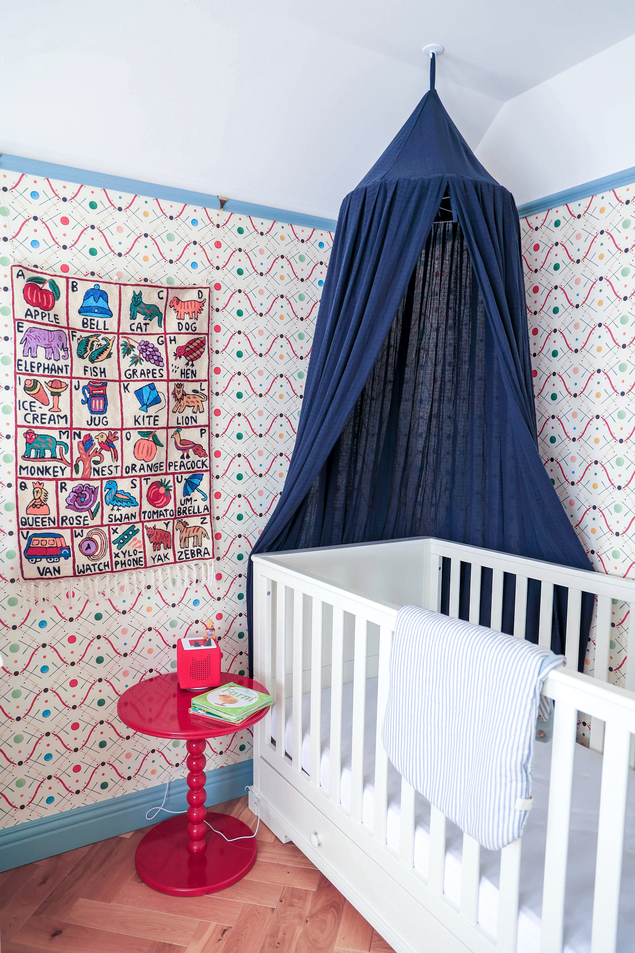 Handmade Alphabet ABC crewel wall hanging tapestry | Nishat - Moppet