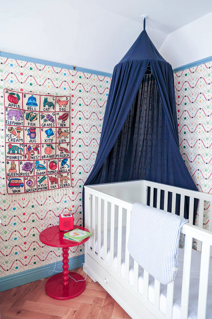 Handmade Alphabet ABC crewel wall hanging tapestry | Nishat - Moppet