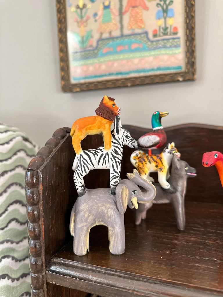 'Mexican menagerie' ceramic sculpture | Safari  (elephant, zebra, lion) - Moppet
