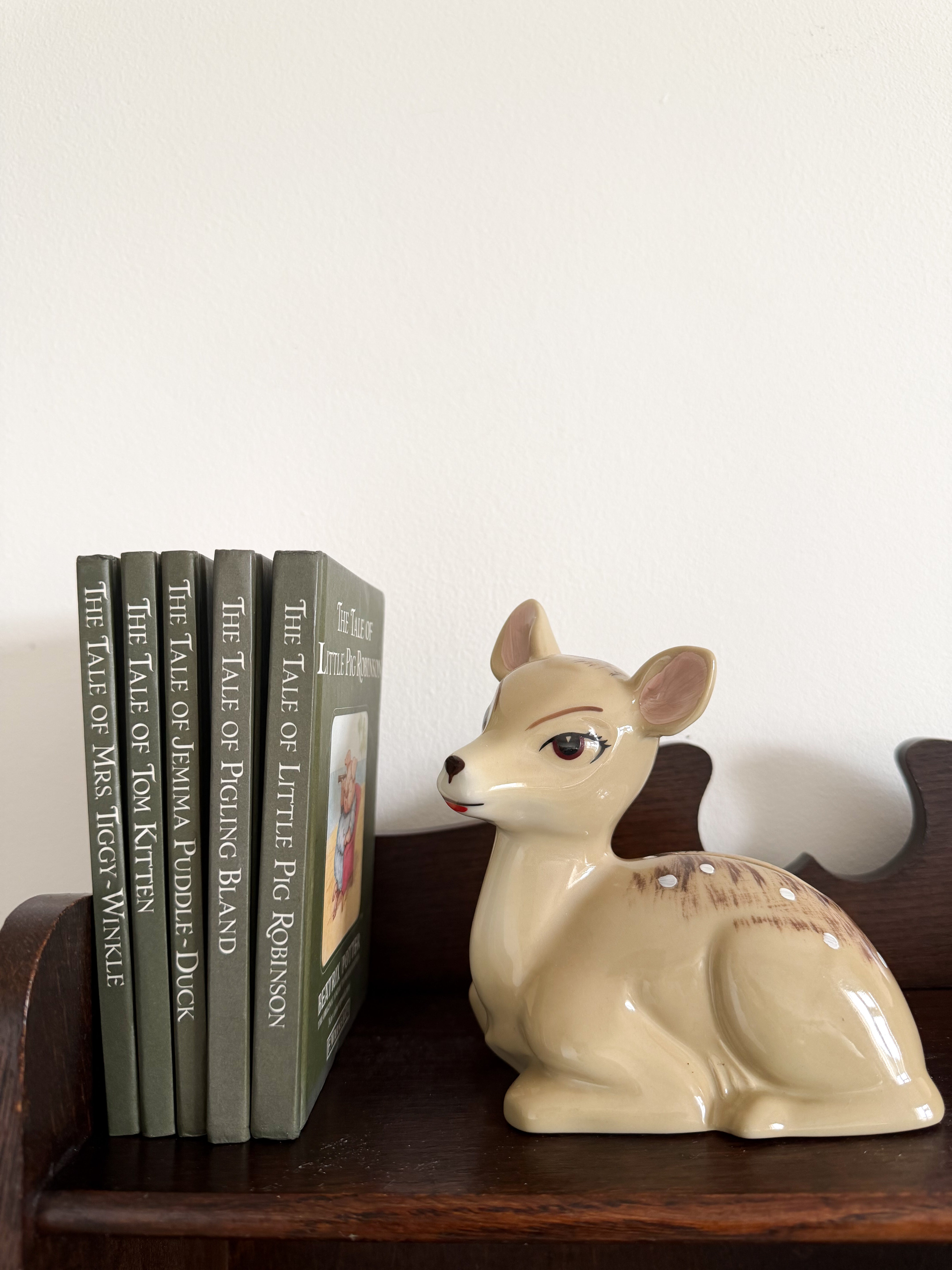 Vintage ceramic fawn/deer/Bambi piggy bank or money box, by Wade England