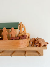Load image into Gallery viewer, Vintage wooden Noah’s Ark toy set with green roof - Moppet
