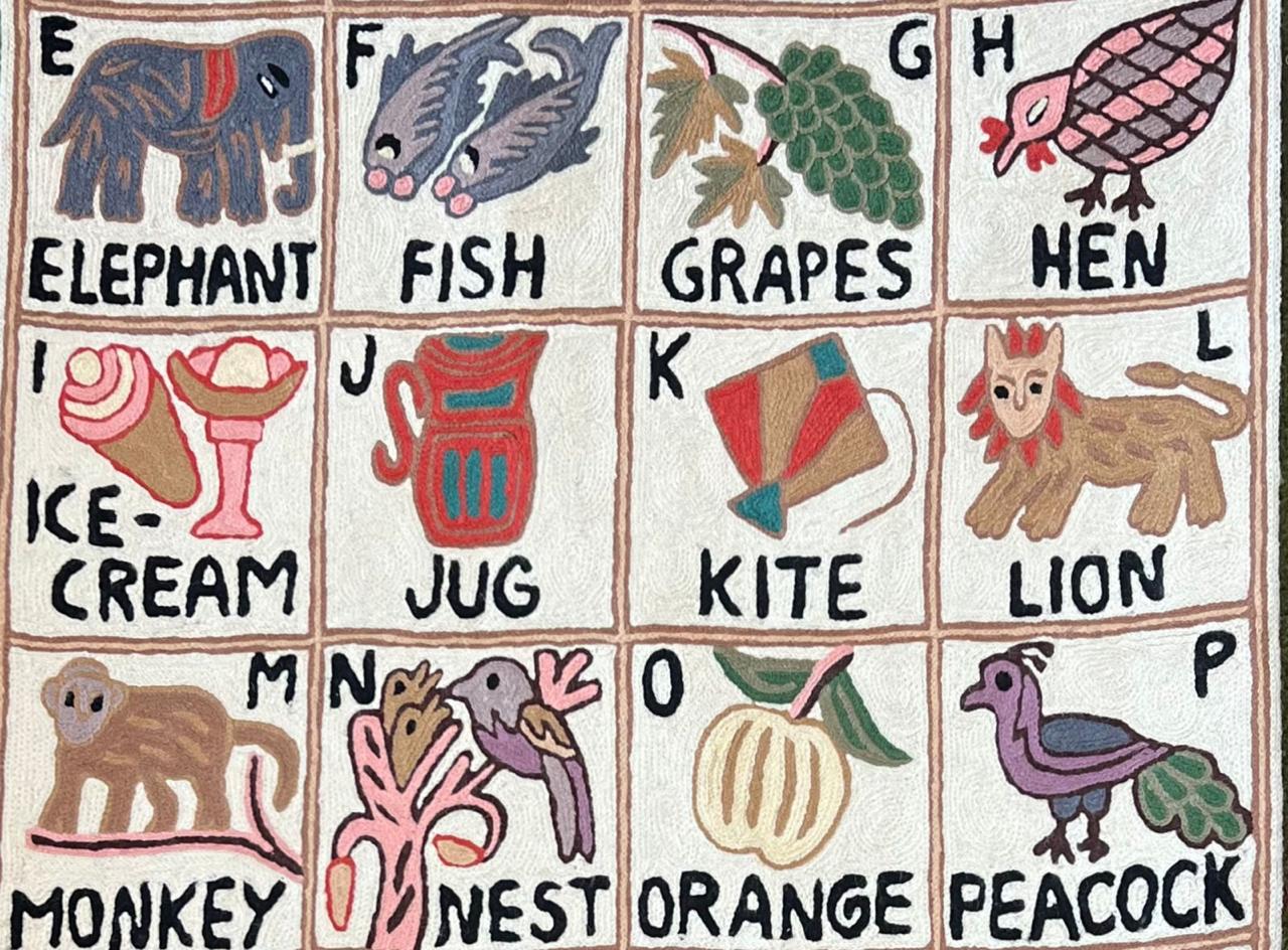 Alphabet tapestry, Shekdur