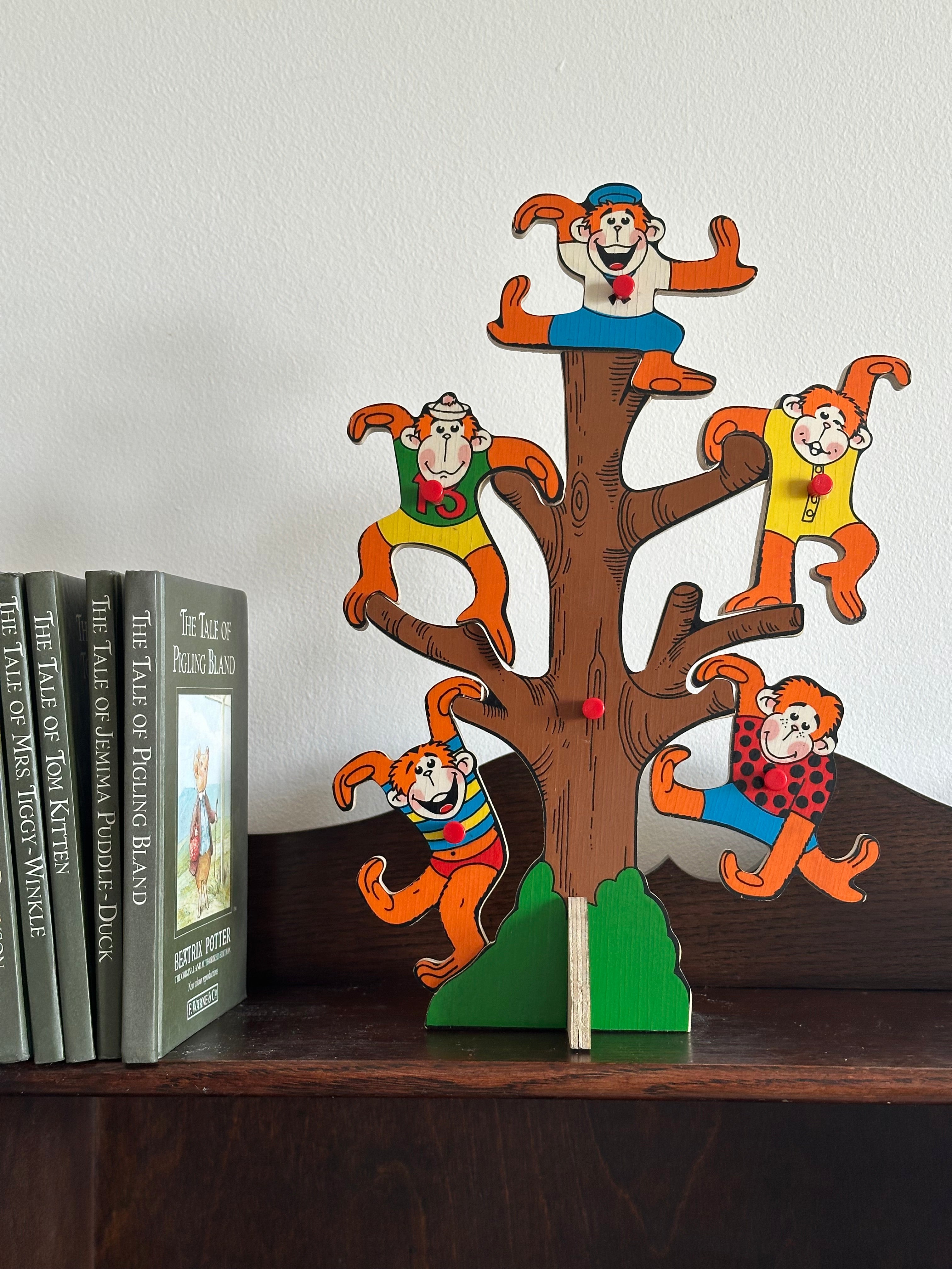 Vintage Dutch Simplex wooden monkeys jigsaw puzzle
