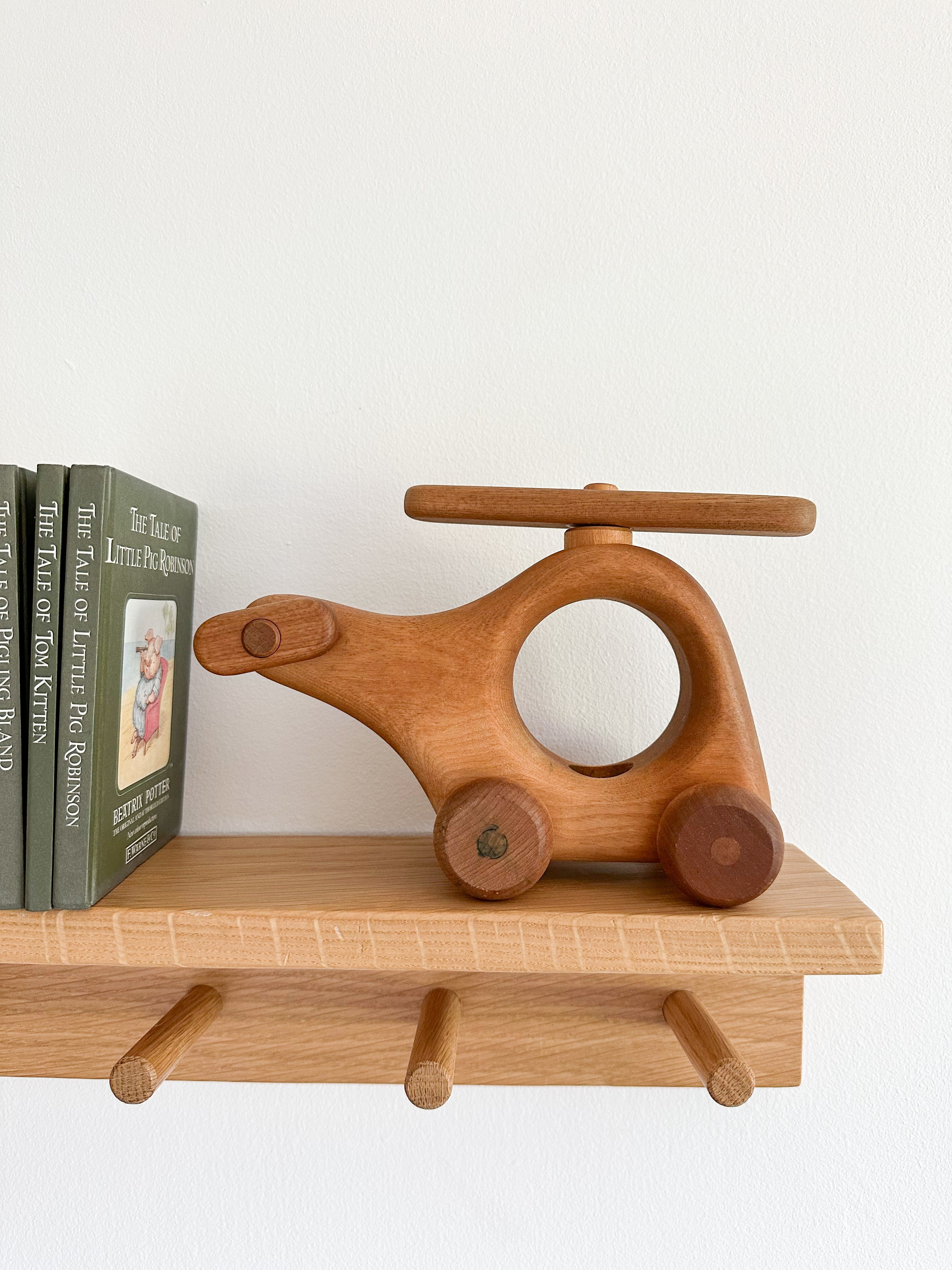 Vintage handmade wooden helicopter - Moppet