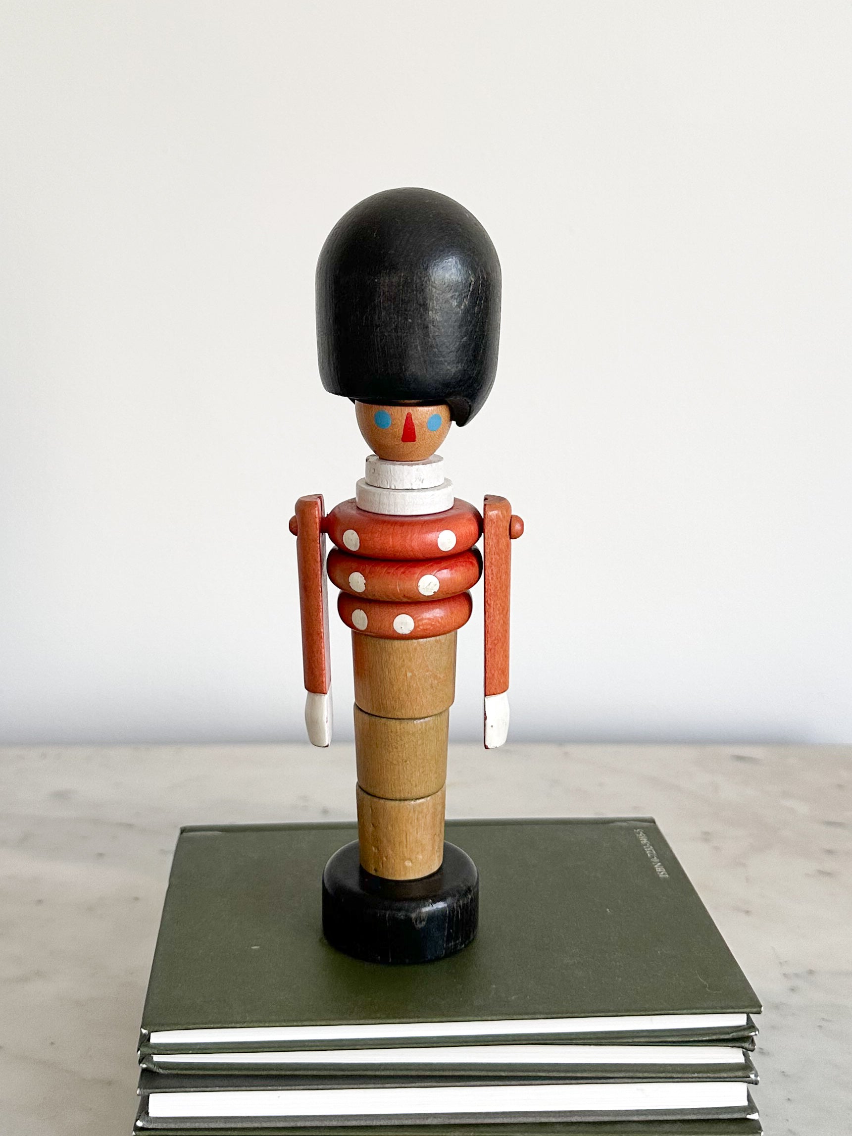 Vintage 1970s Czech wooden stacking Queen’s guard toy soldier - Moppet