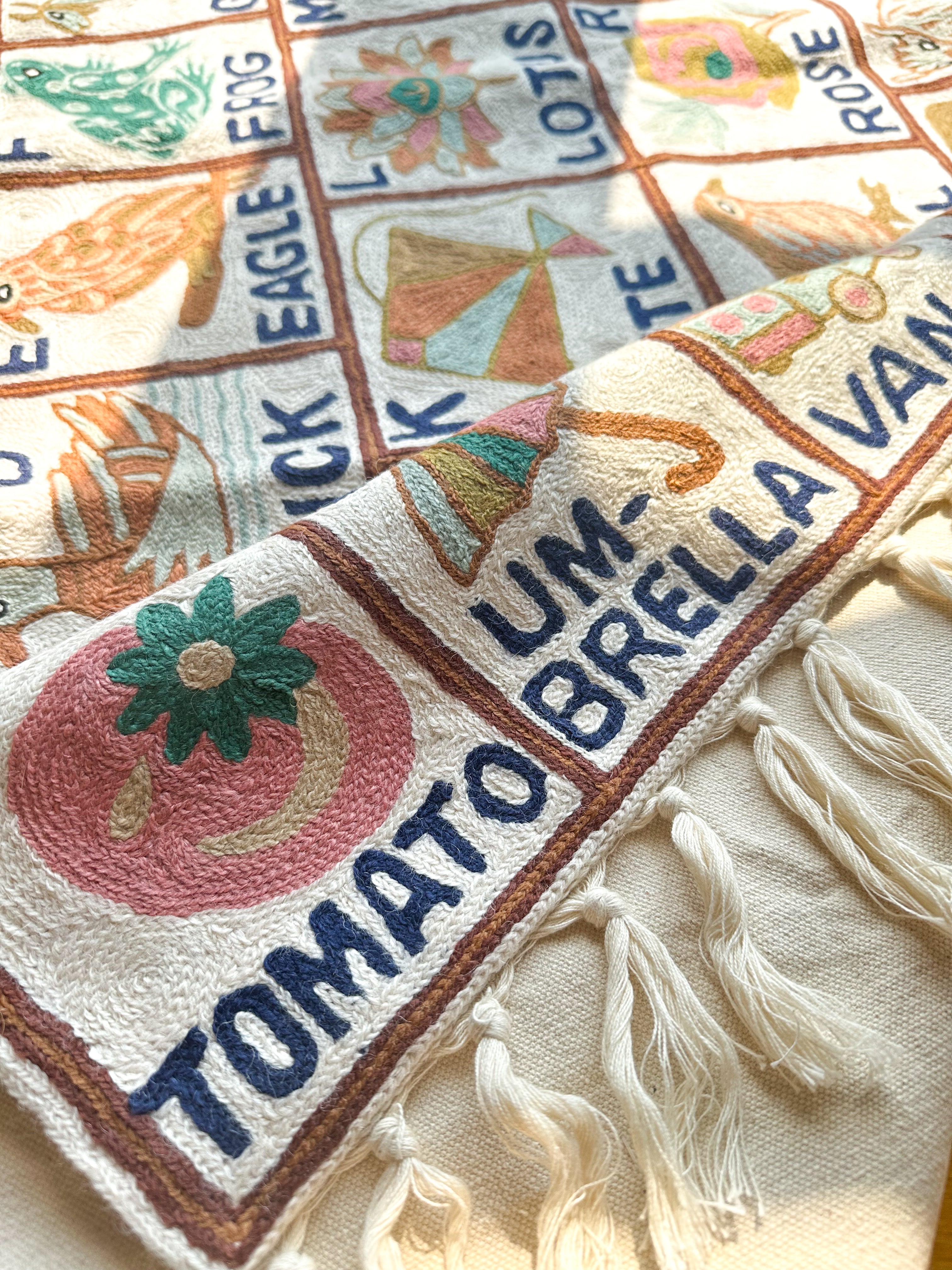 Handmade alphabet ABC crewel wall hanging tapestry |  Tarsar - Moppet