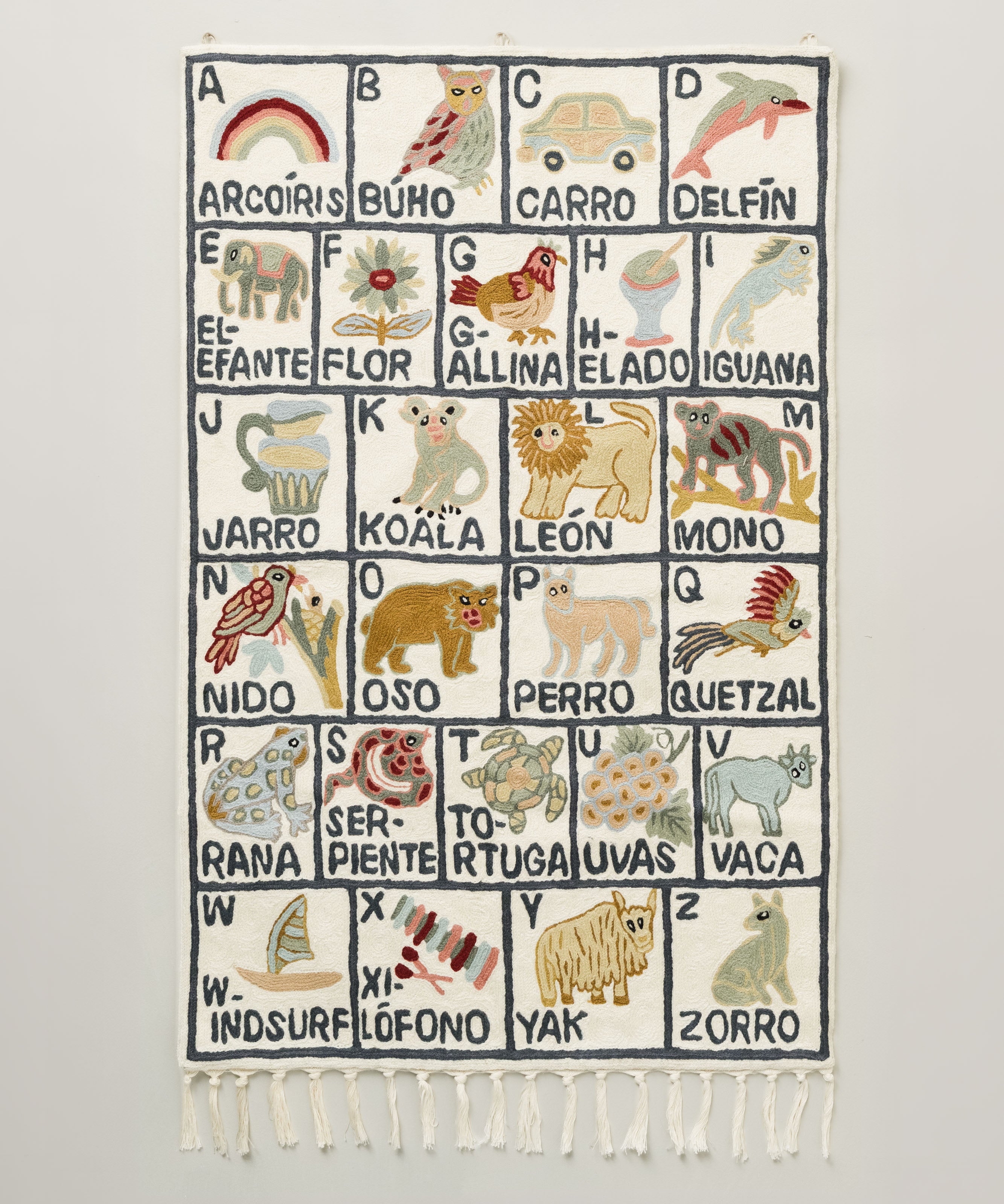 Spanish alphabet tapestry (l'alfabeto o abecedario español), Sumbal