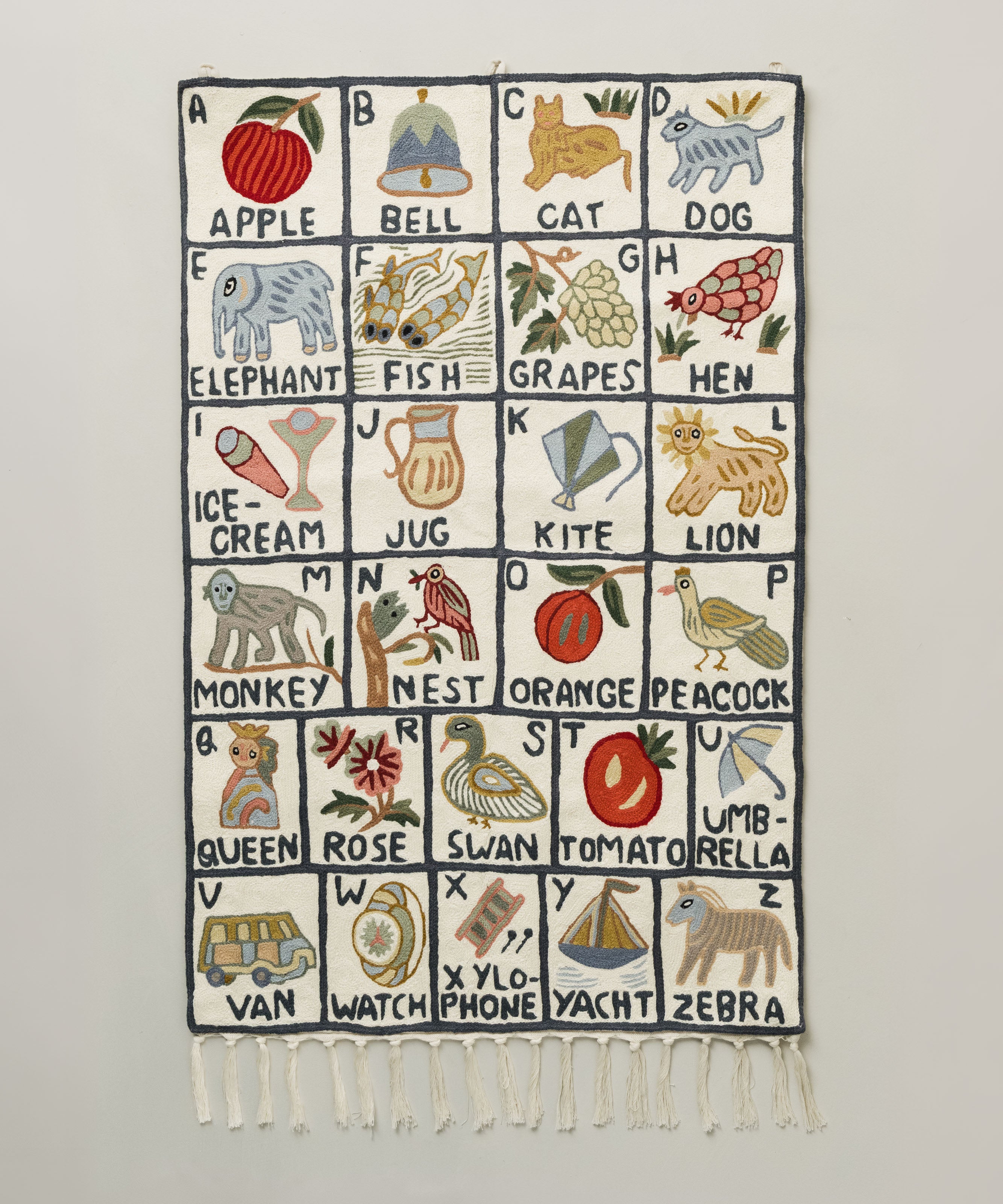 Alphabet tapestry, Sumbal