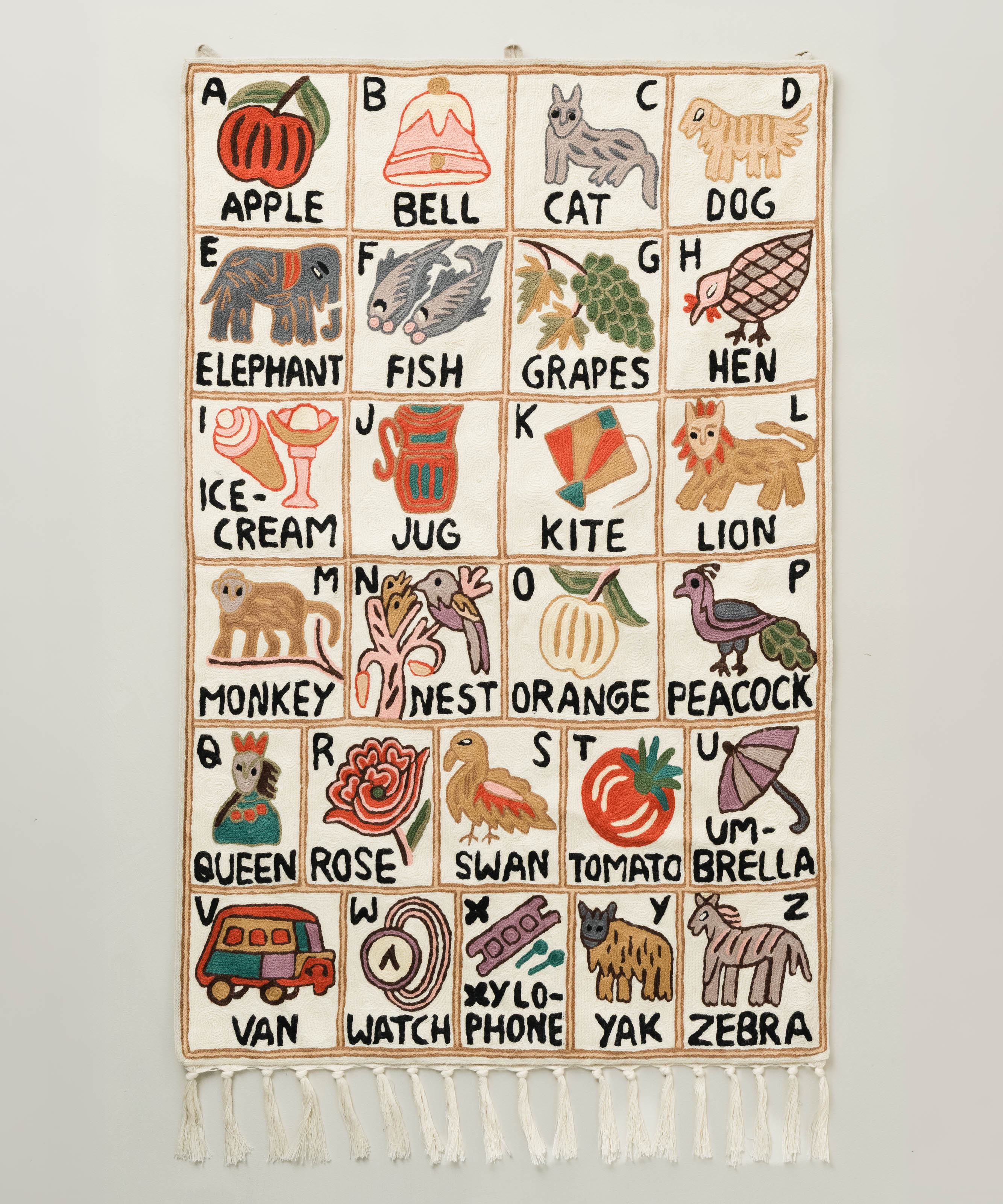 Alphabet tapestry, Shekdur
