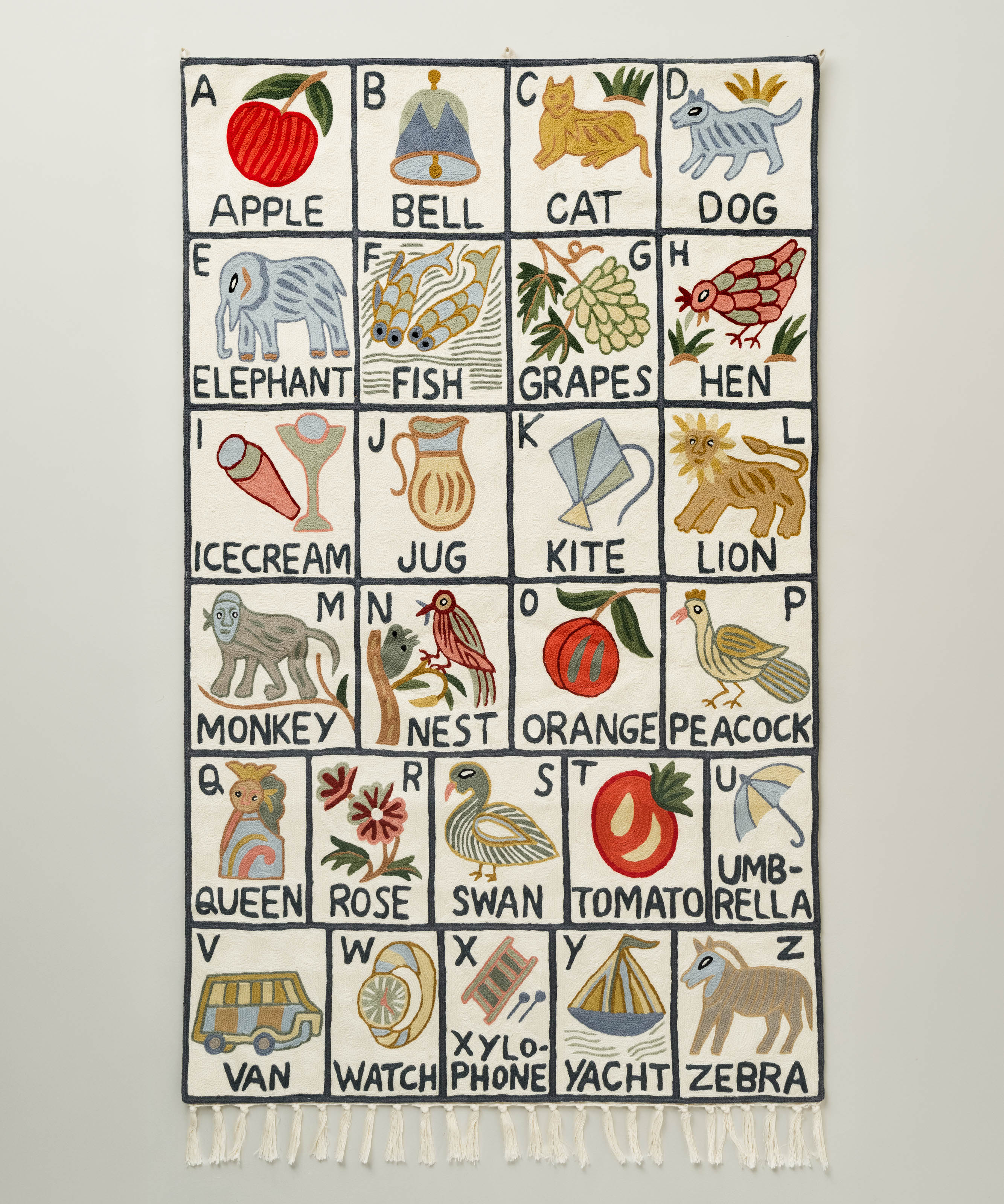 Alphabet tapestry, Sumbal