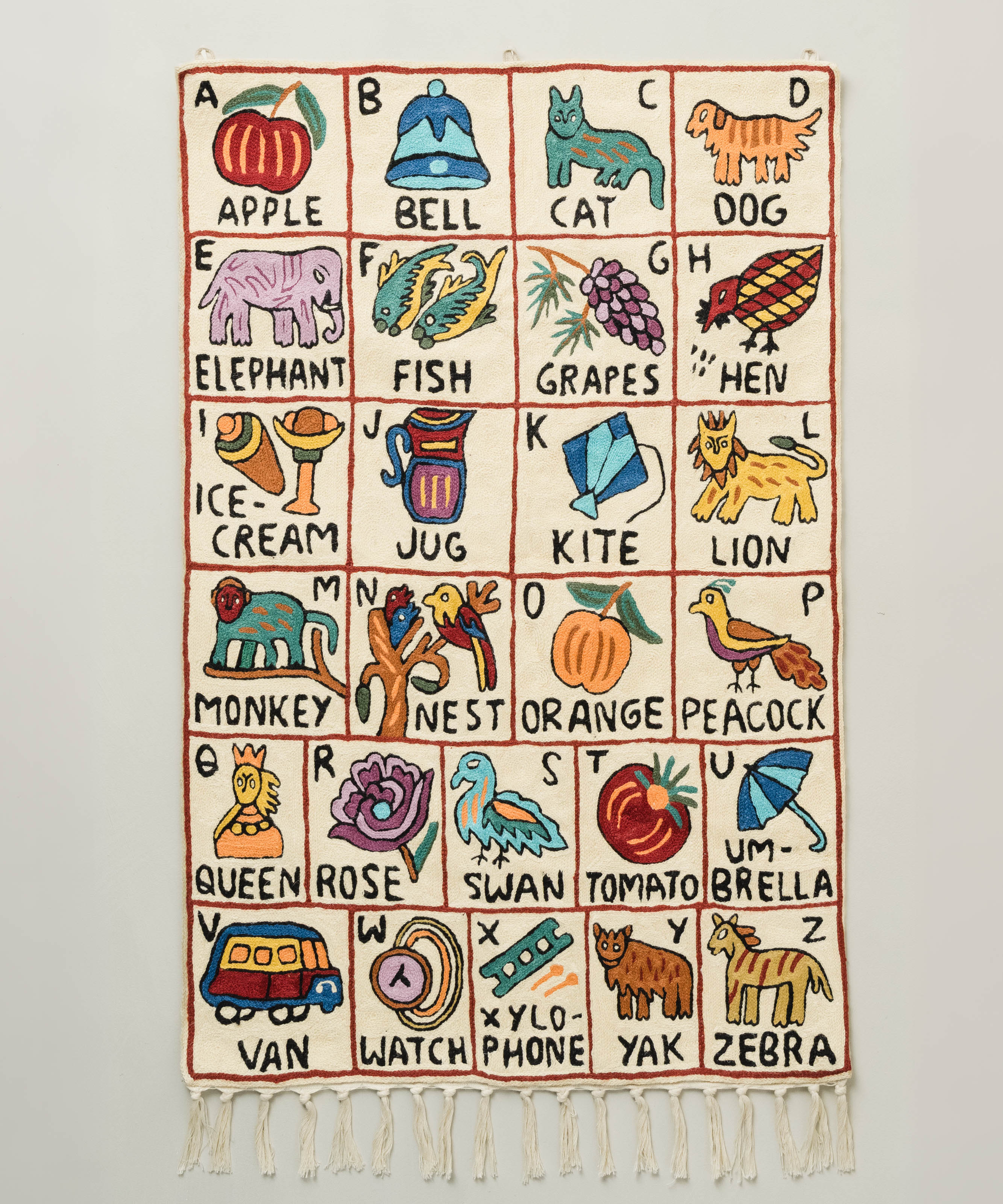 Alphabet tapestry, Nishat