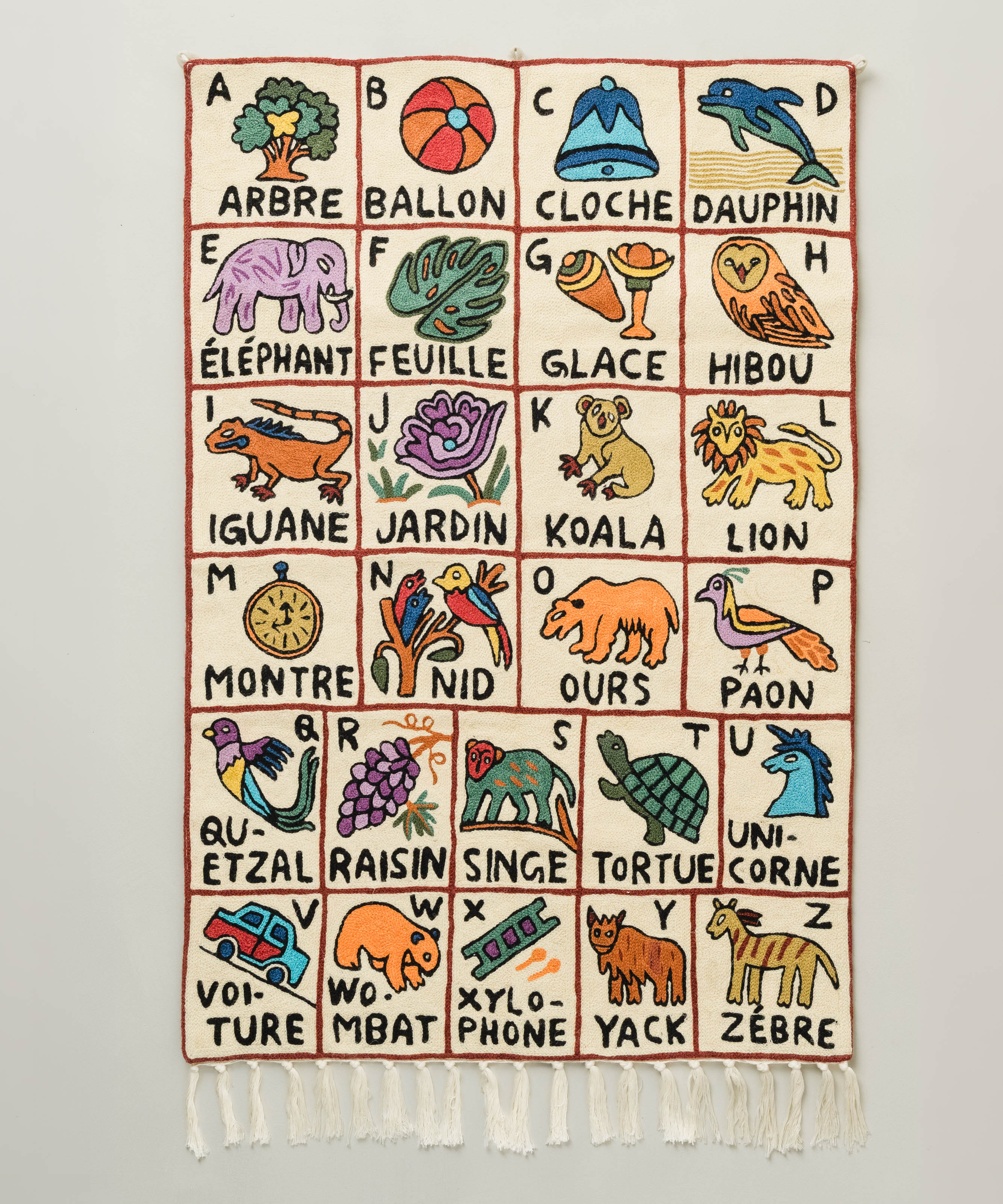 French alphabet tapestry (l'alphabet français), Nishat