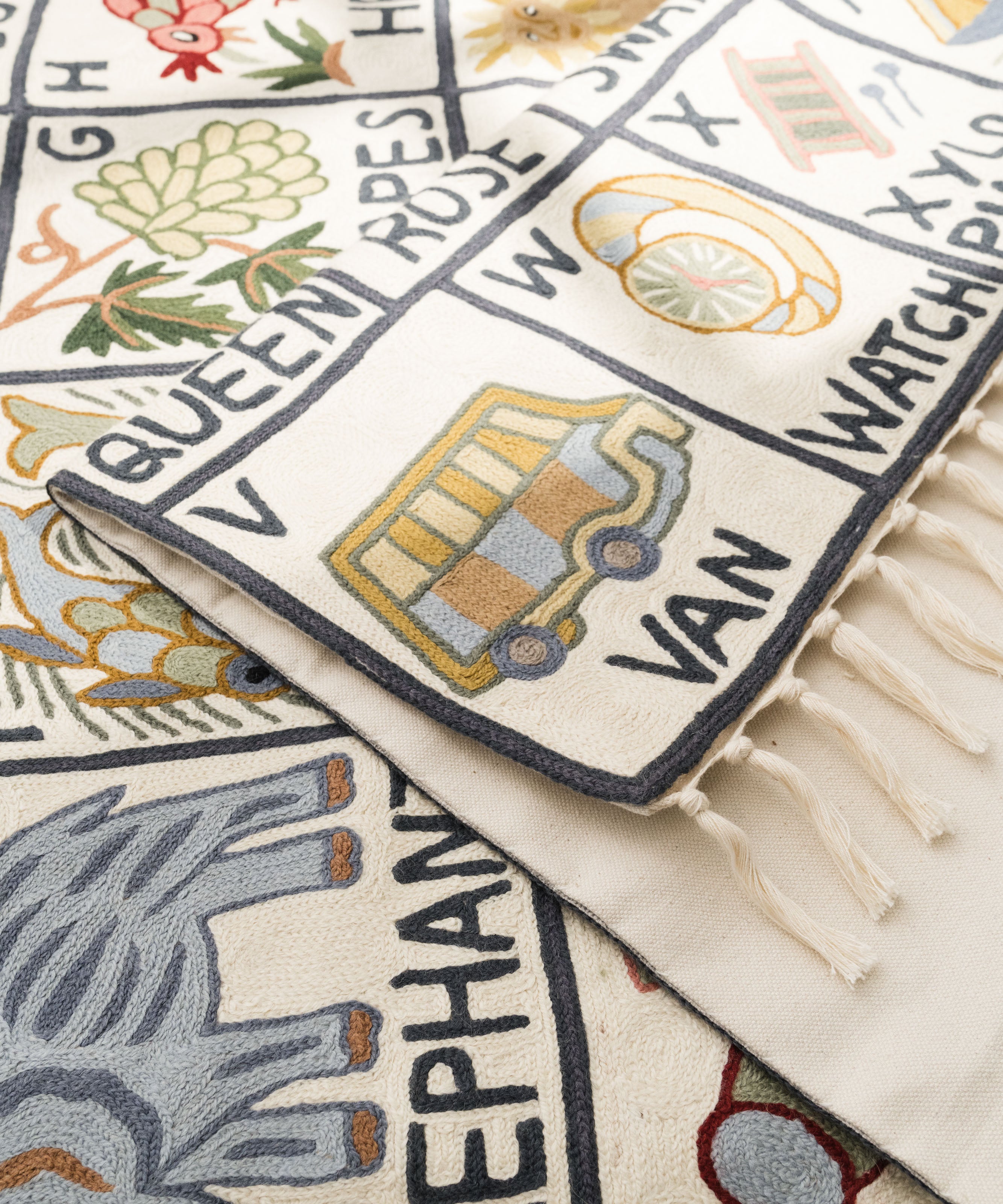 Alphabet tapestry, Sumbal