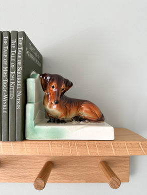 Rare vintage art deco ceramic dachshund/sausage dog bookend - Moppet