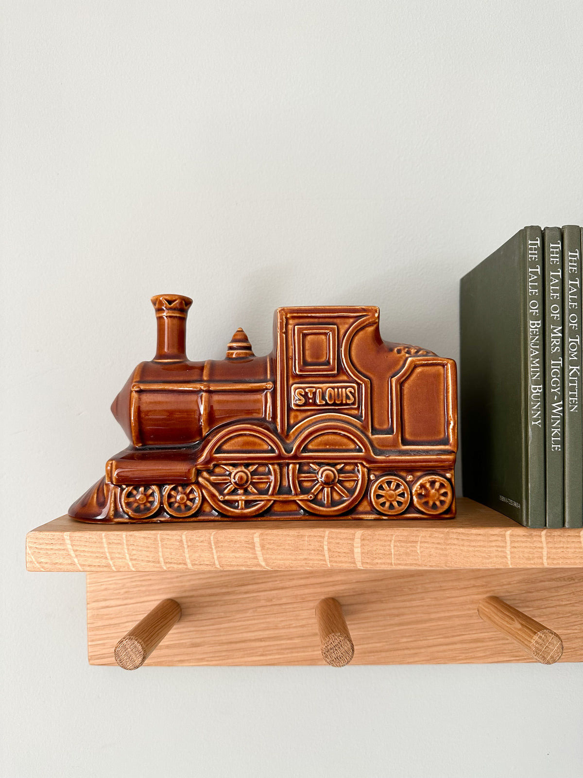 Vintage ceramic steam engine train 'St Louis' money box or ‘piggy bank