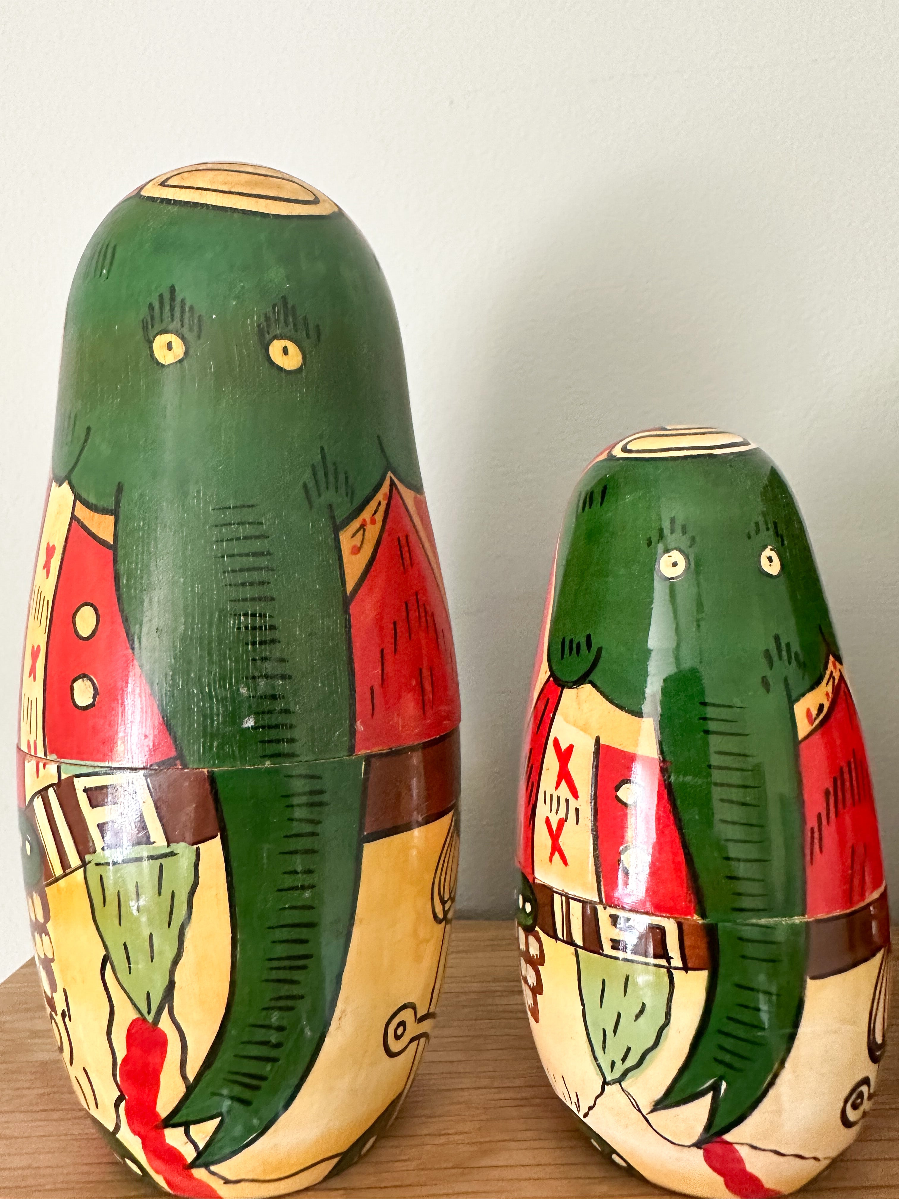 Vintage wooden nesting elephant ‘Russian’ dolls - Moppet