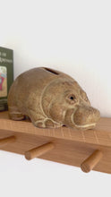 Load and play video in Gallery viewer, Vintage ceramic hippopotamus piggy bank or money box
