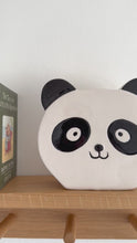 Load and play video in Gallery viewer, Vintage ceramic panda piggy bank or money box, black and white
