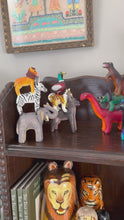 Load and play video in Gallery viewer, &#39;Mexican menagerie&#39; ceramic sculpture | Safari  (elephant, zebra, lion)
