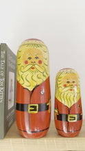 Load and play video in Gallery viewer, Vintage wooden Father Christmas Santa nesting Russian Matryoshka dolls
