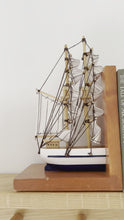 Load and play video in Gallery viewer, Pair of vintage model ship bookends
