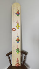 Load and play video in Gallery viewer, Vintage German beaded character height chart / growth chart / measuring stick, featuring teddy, bugs, frog
