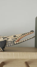 Load and play video in Gallery viewer, Vintage hand-carved wooden ebonised crocodile
