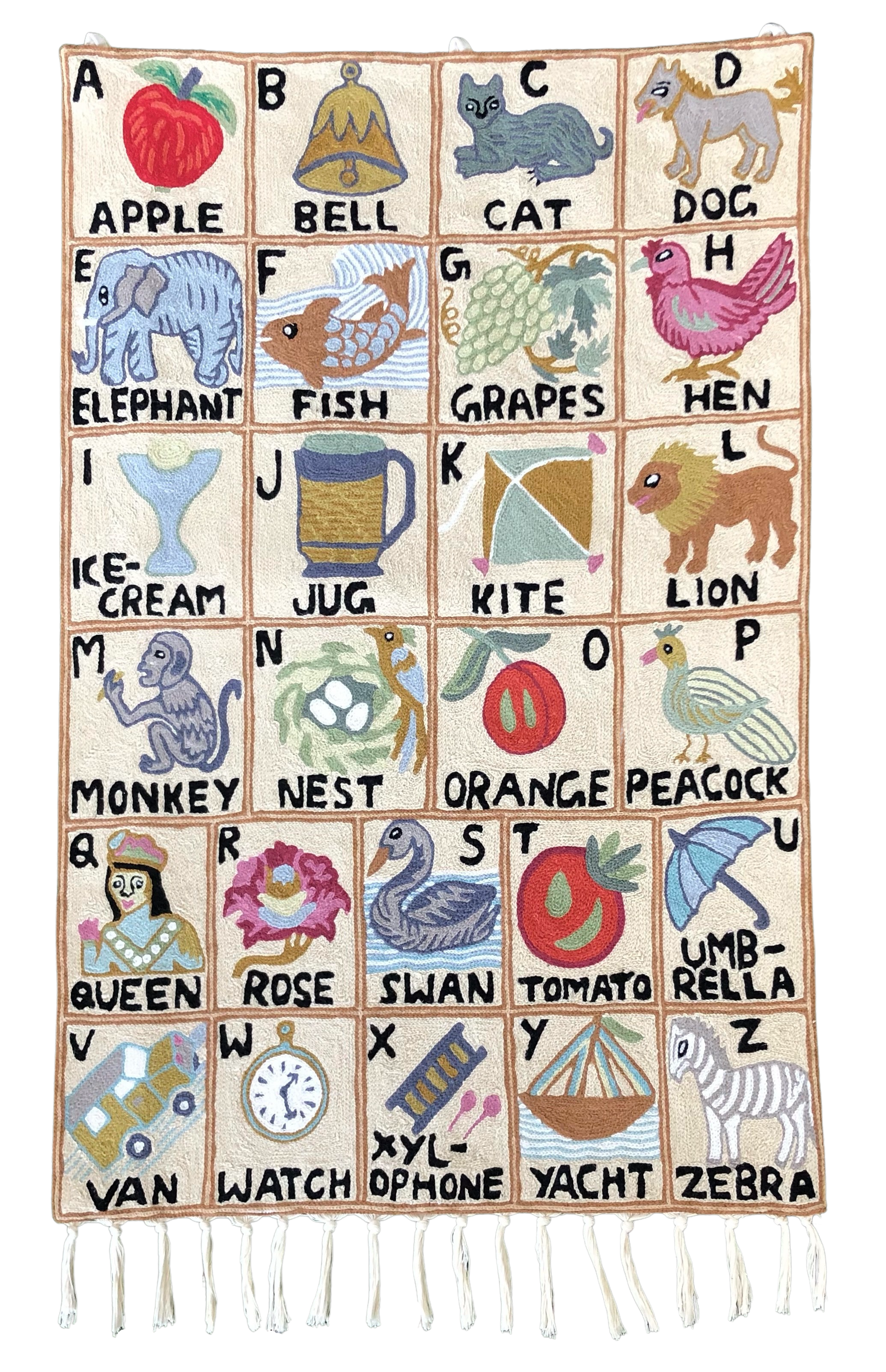 ABC wall hanging in folk art design  |  Suru (portrait) - Moppet