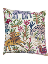 Load image into Gallery viewer, *NEW* Handmade crewel embroidered cushion cover | Kolahoi jungle safari - Moppet

