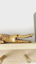 Load and play video in Gallery viewer, Vintage hand-carved articulated wooden crocodile
