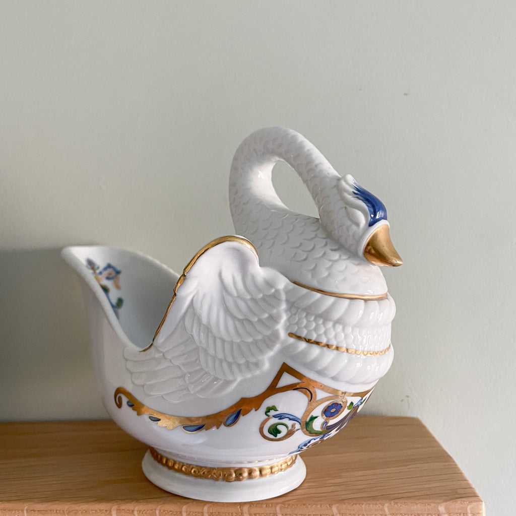 Vintage porcelain swan trinket dish, Elizabeth Arden for the Orient Express - Moppet