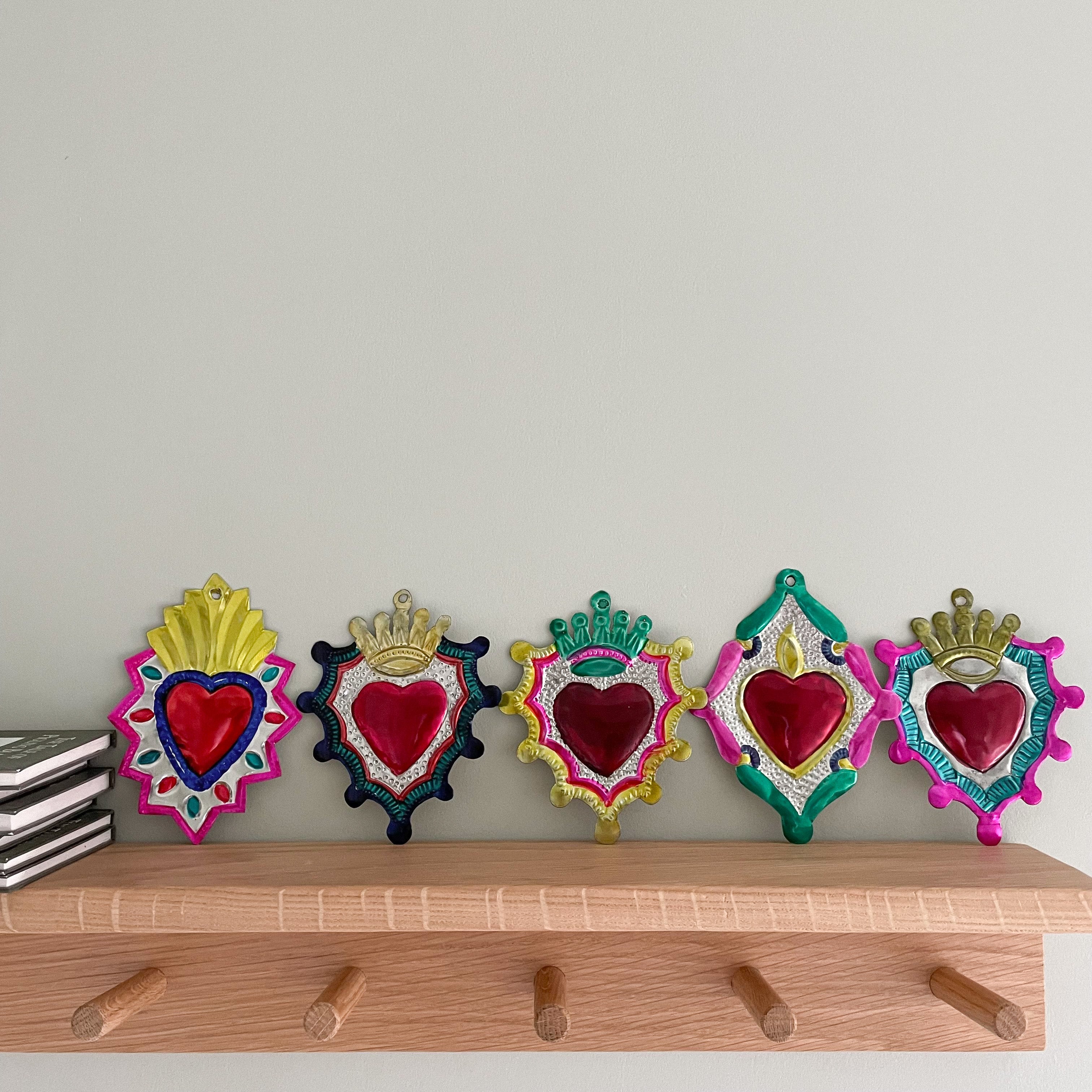 Handmade Mexican Folk Art Tin Heart Milagro - Moppet