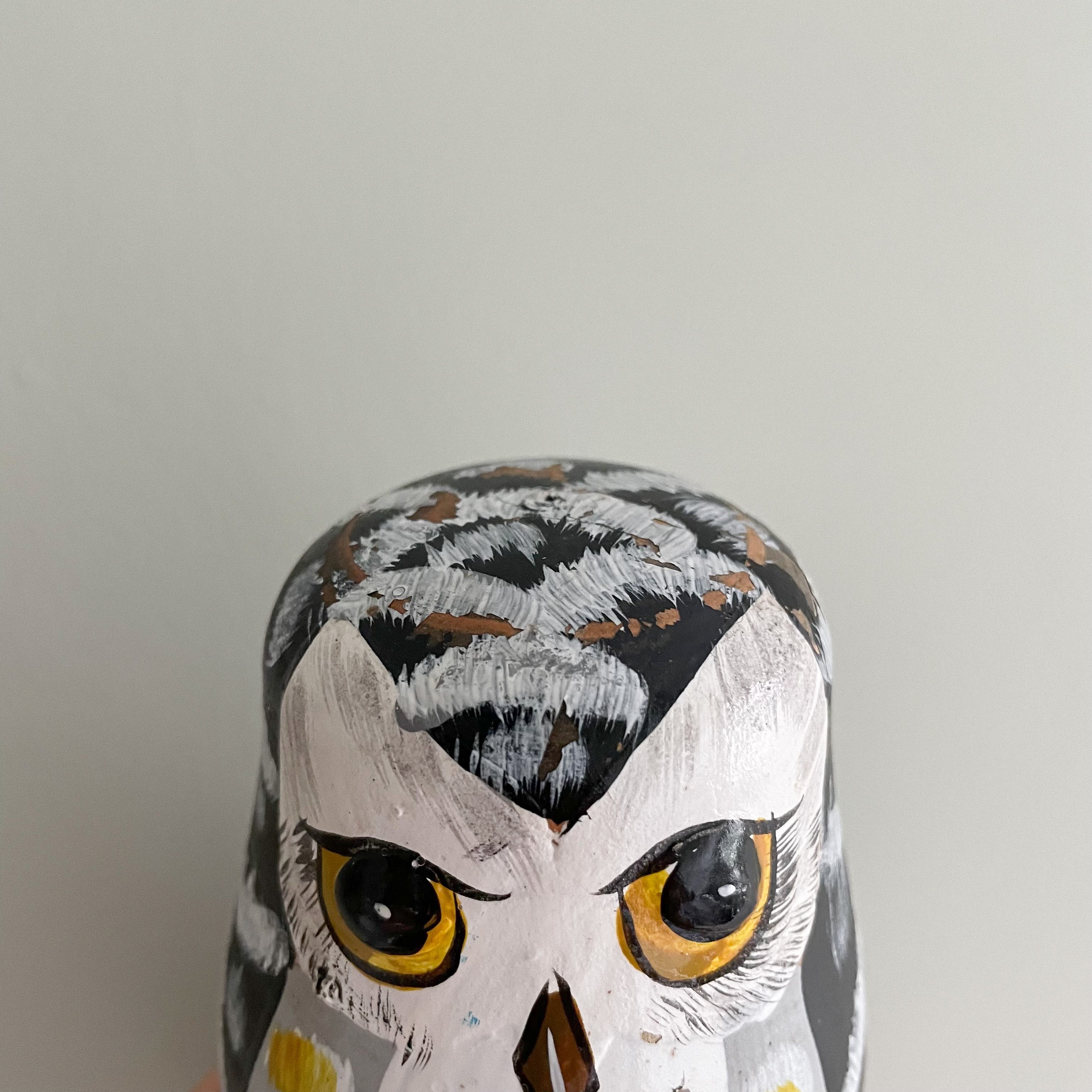 Vintage wooden nesting owl ‘Russian’ dolls - Moppet
