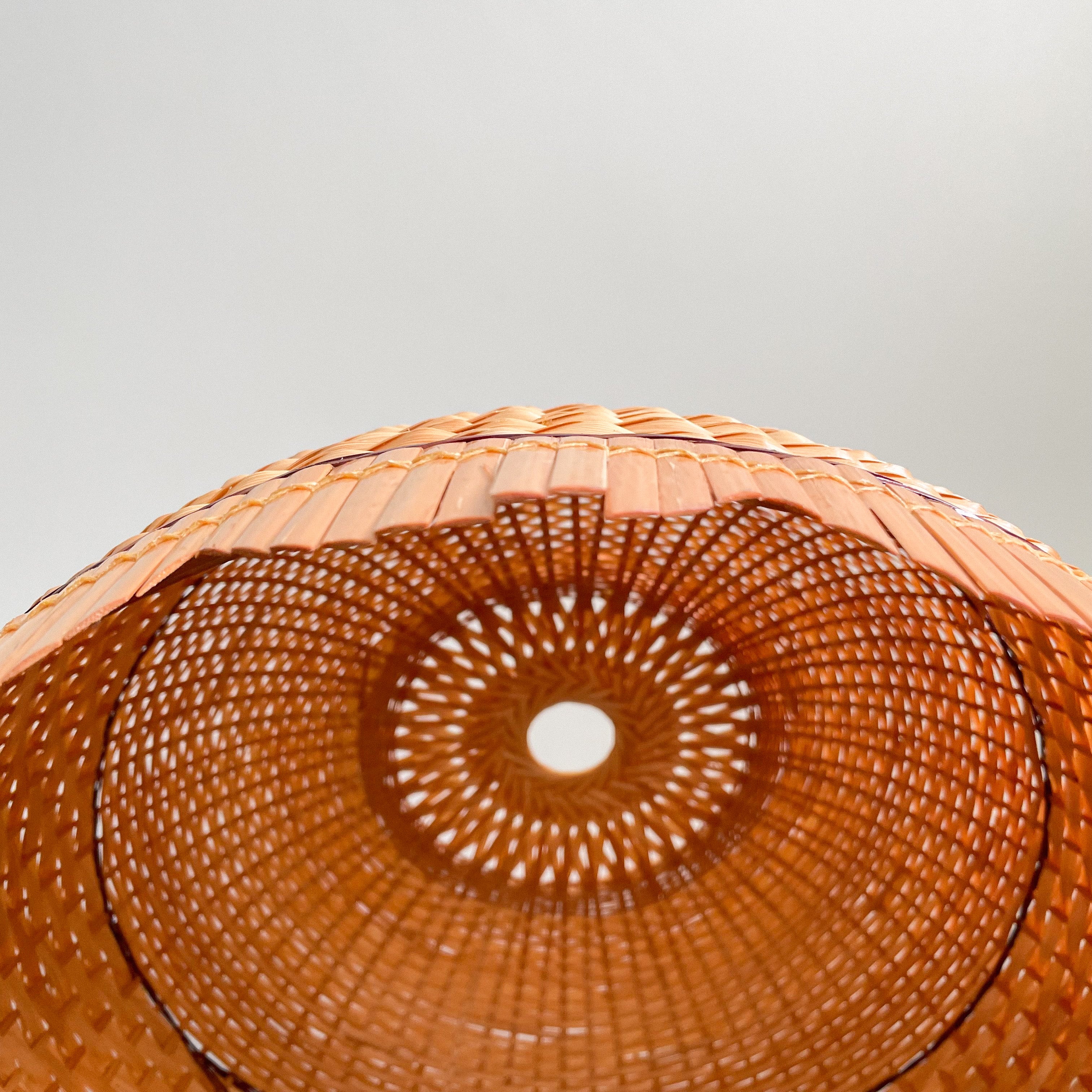 Vintage 1970s cane shade with a scalloped edge - Moppet