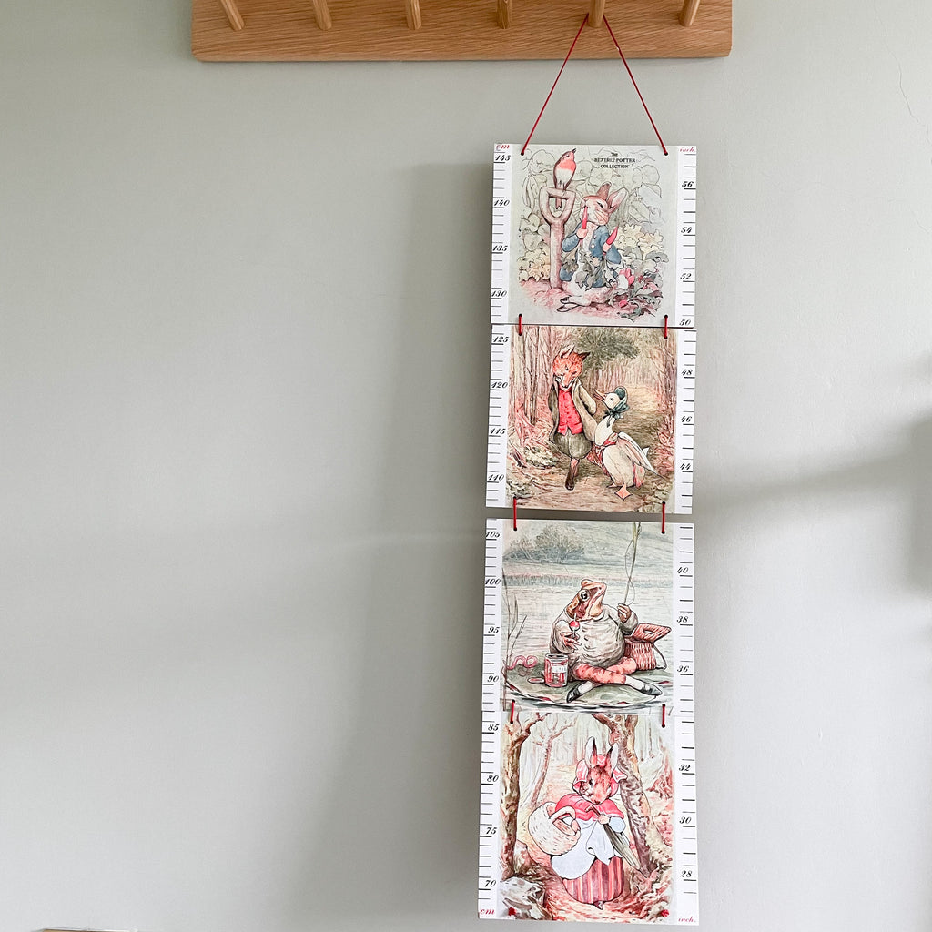 Vintage Beatrix Potter wooden height chart / growth chart, by Italian toy brand Sevi 1831 - Moppet