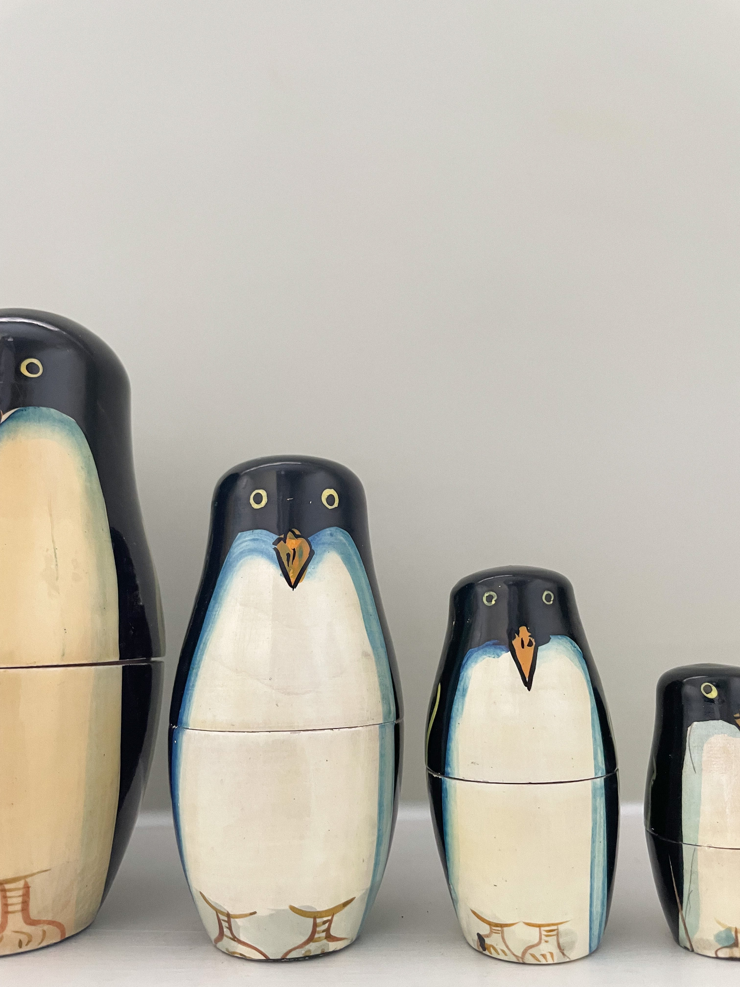 Vintage wooden penguin nesting dolls - Moppet
