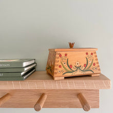 Load image into Gallery viewer, Vintage wooden handmade folk art jewellery box or trinket box - Moppet
